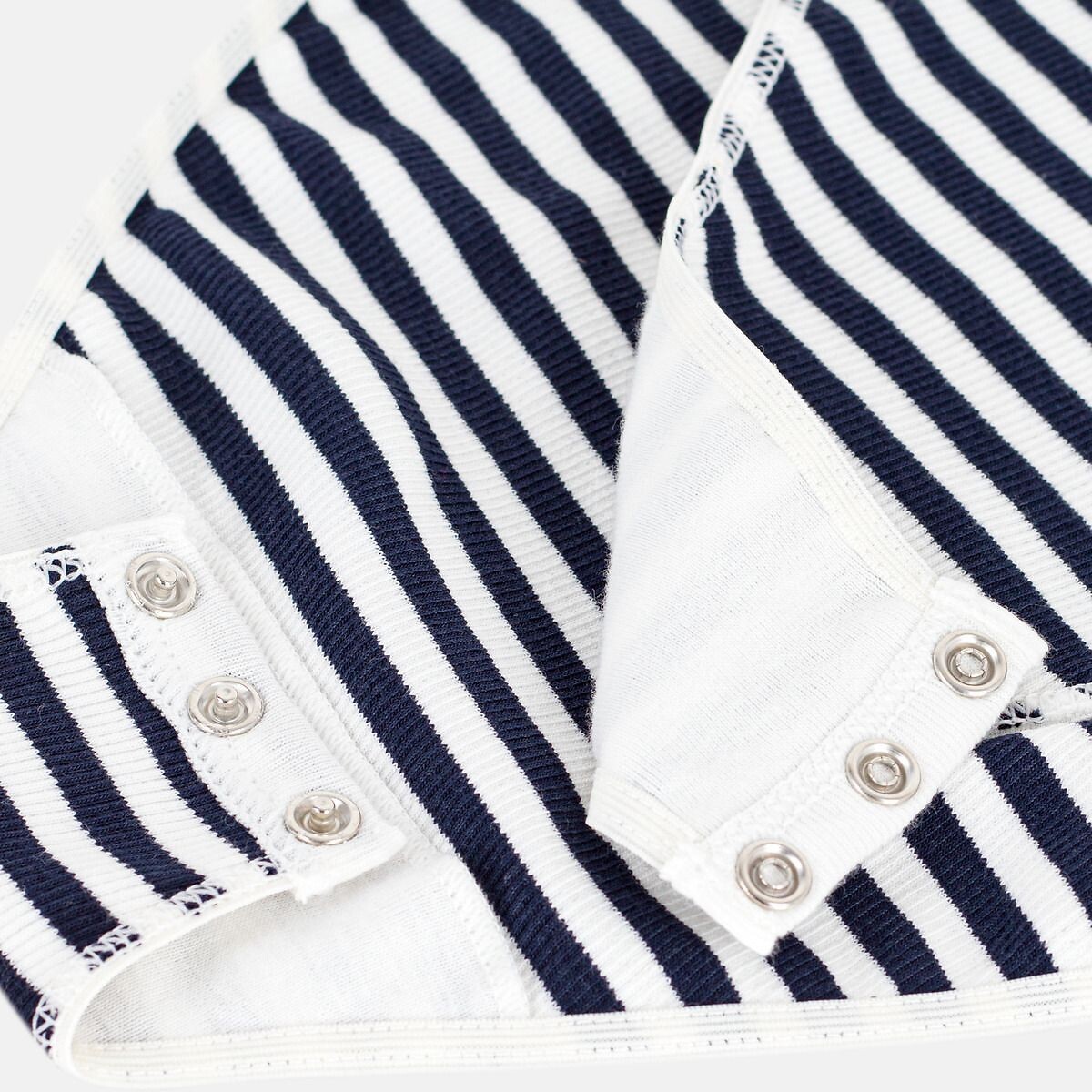 Body marinière col rond blanc/marine, PETIT BATEAU