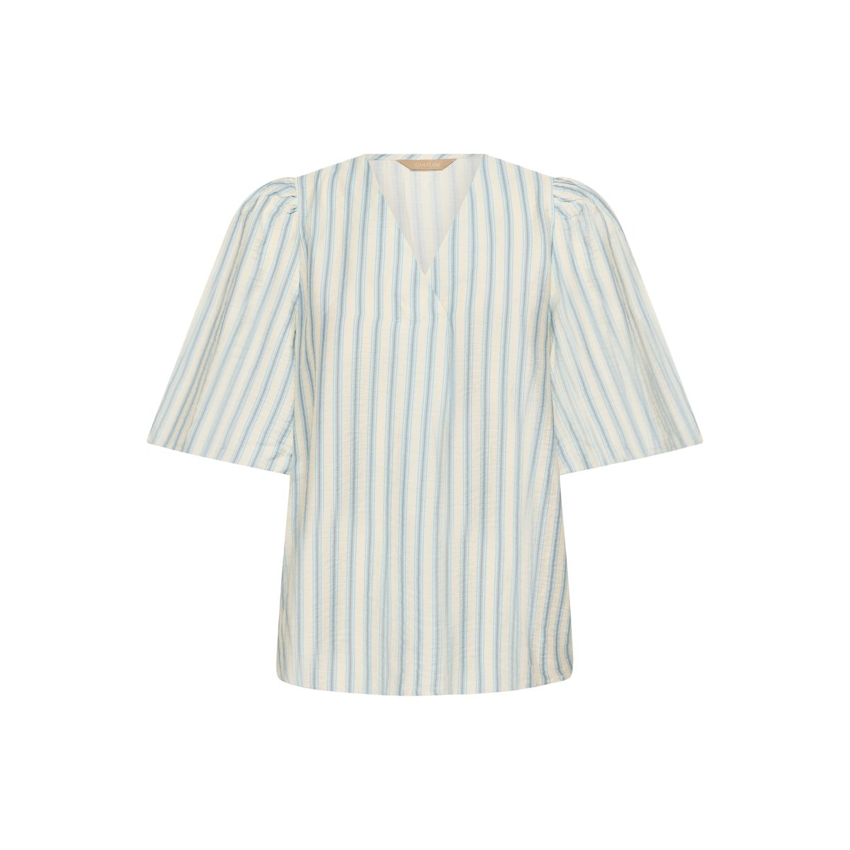 Blouse à manches courtes bleu/blanc rayures, CULTURE