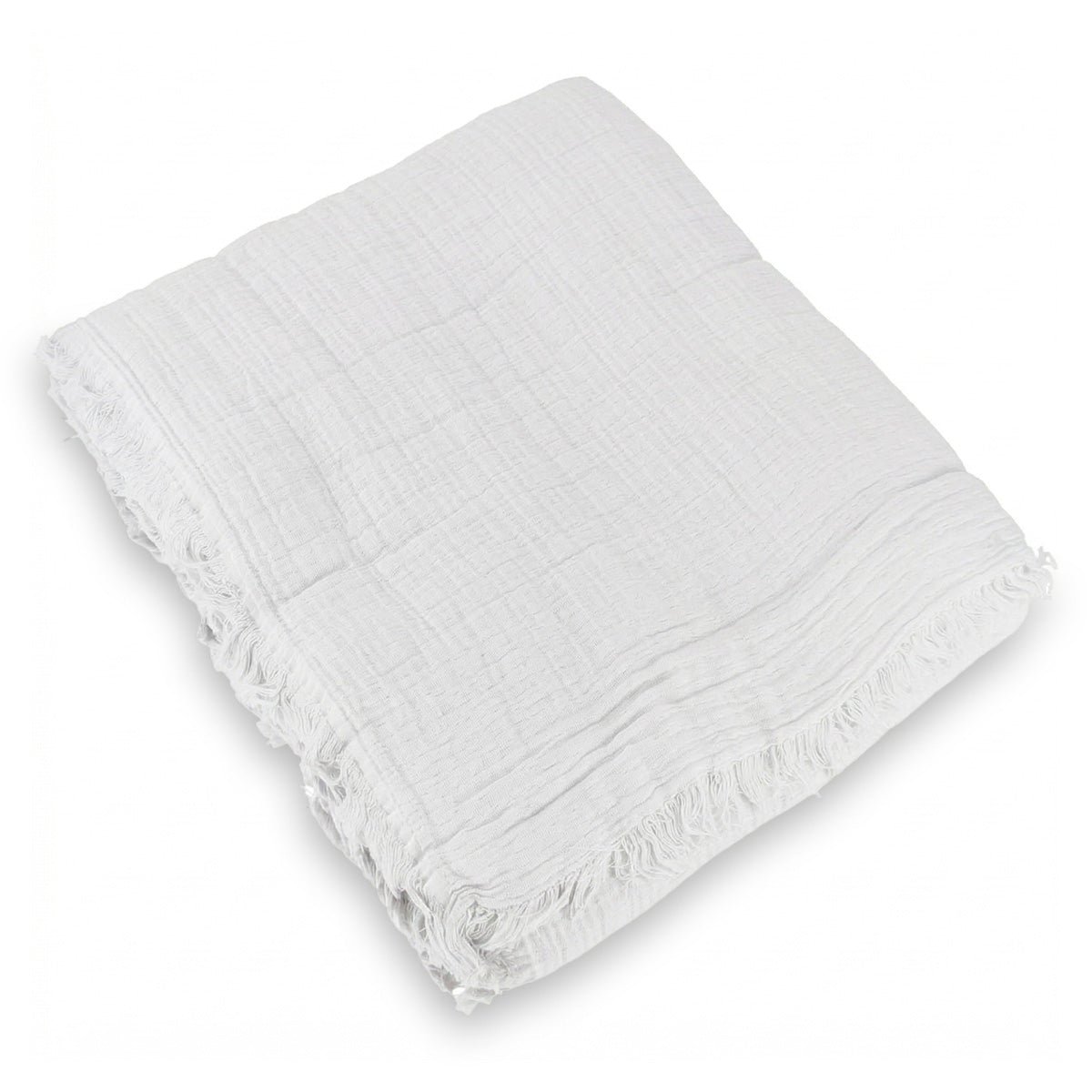 Jeté de lit gaze de coton ALMA Made in Europe blanc, FEBRONIE