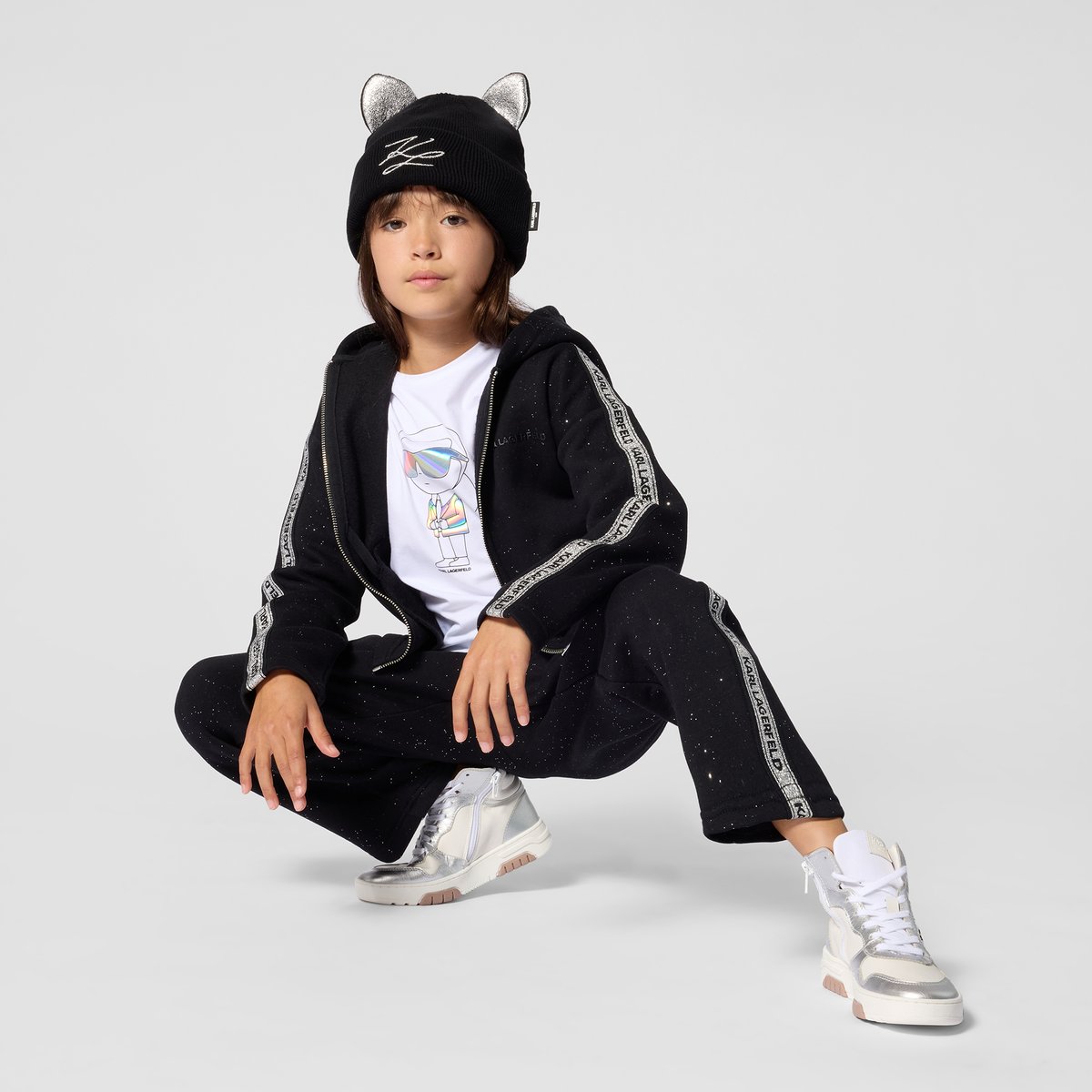 Bonnet en tricot black, KARL LAGERFELD KIDS