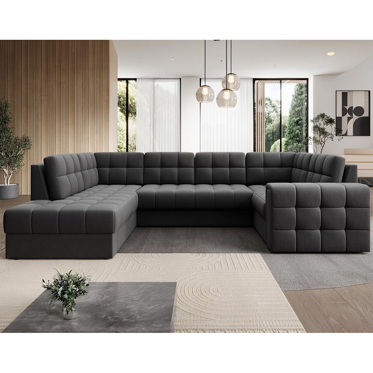 Canapé d'Angle Convertible 7 places - NAPPA gris, BEST MOBILIER