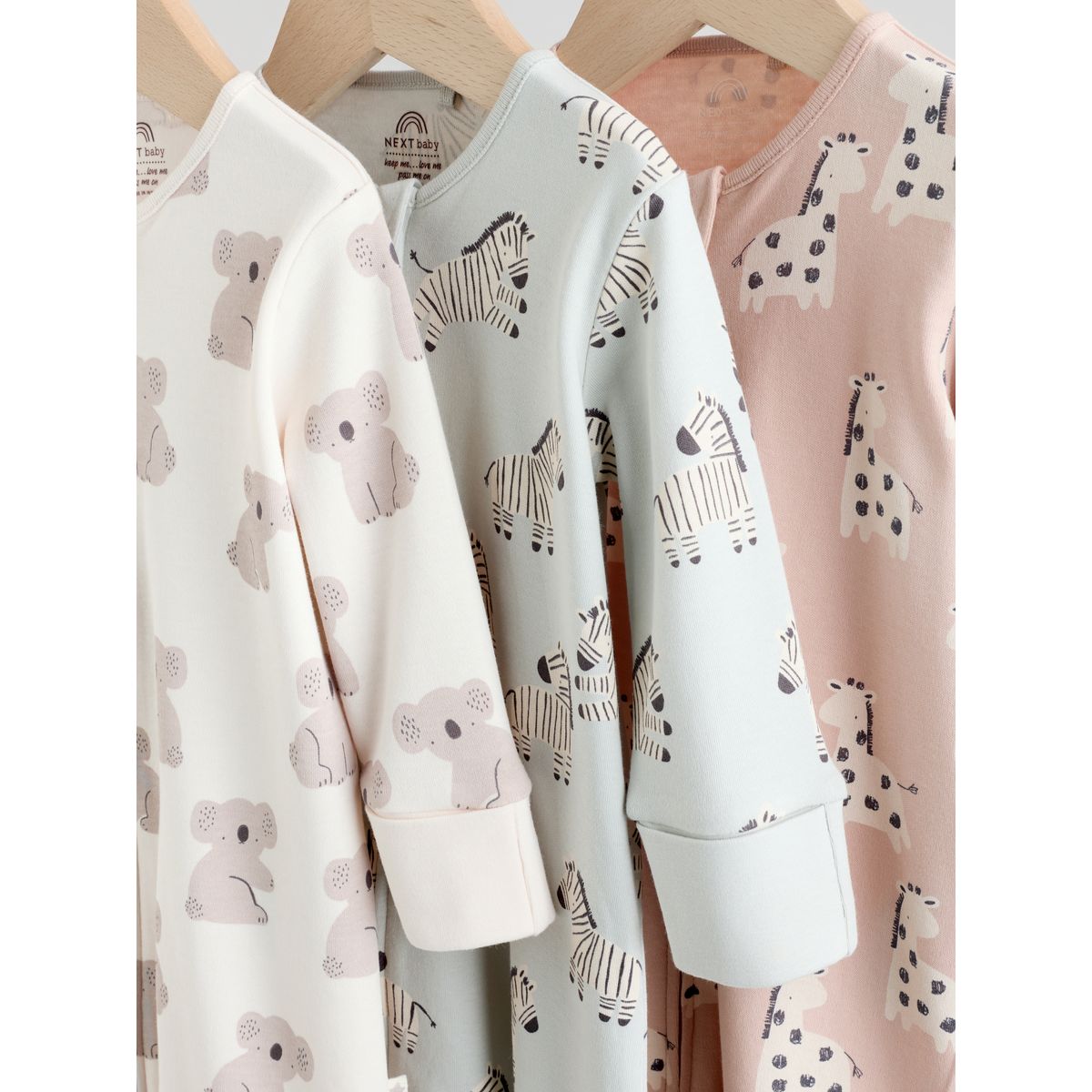 Dors-bien sans pieds à zip, lot de 3 vert menthe, NEXT