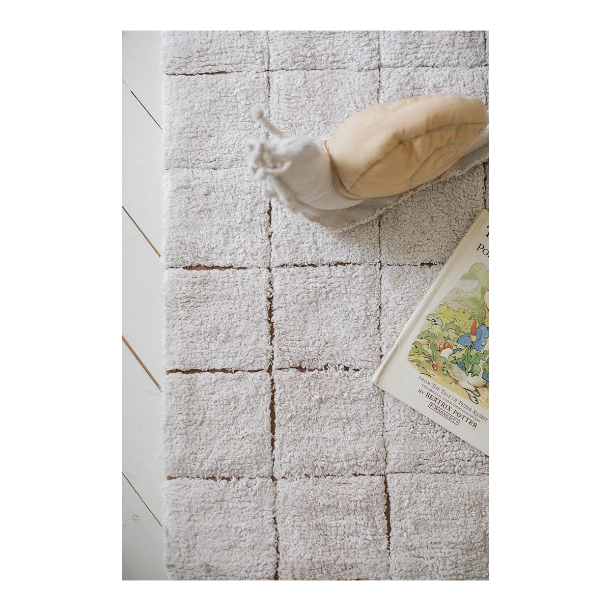 Tapis Rectangulaire en coton Mosaïque LITTLE CHEFS beige, LORENA CANALS