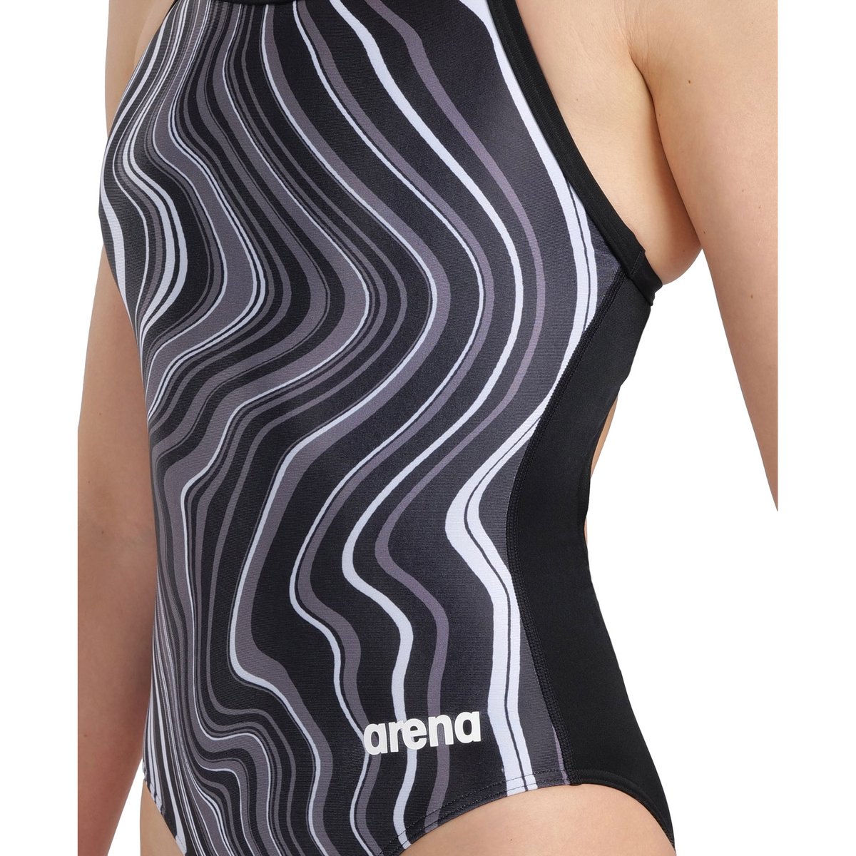 Maillot de bain sport Marbled Lightdrop Back black-black multi, ARENA