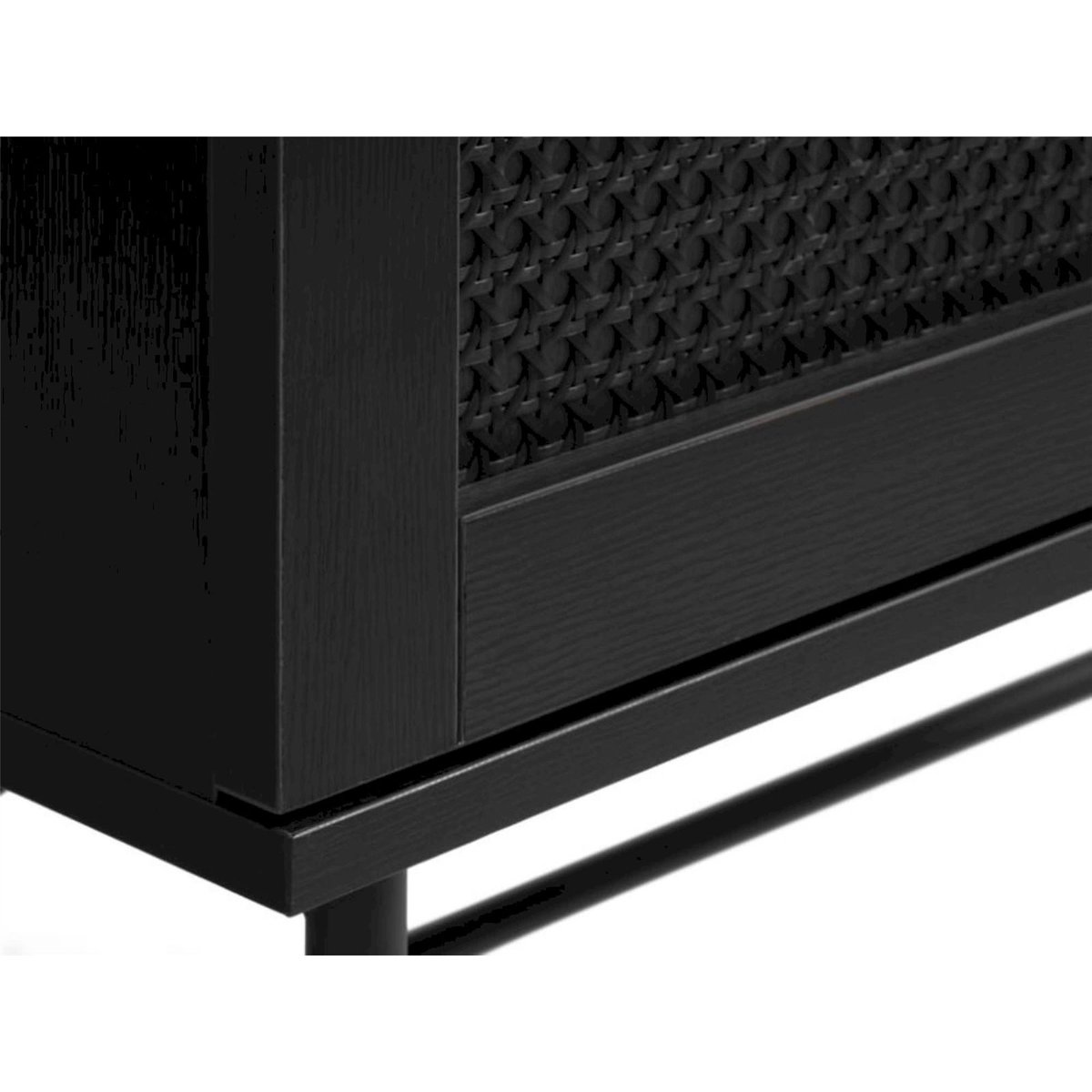 Buffet haut cannage MOGEST 2 portes noir mat, RECOLLECTION