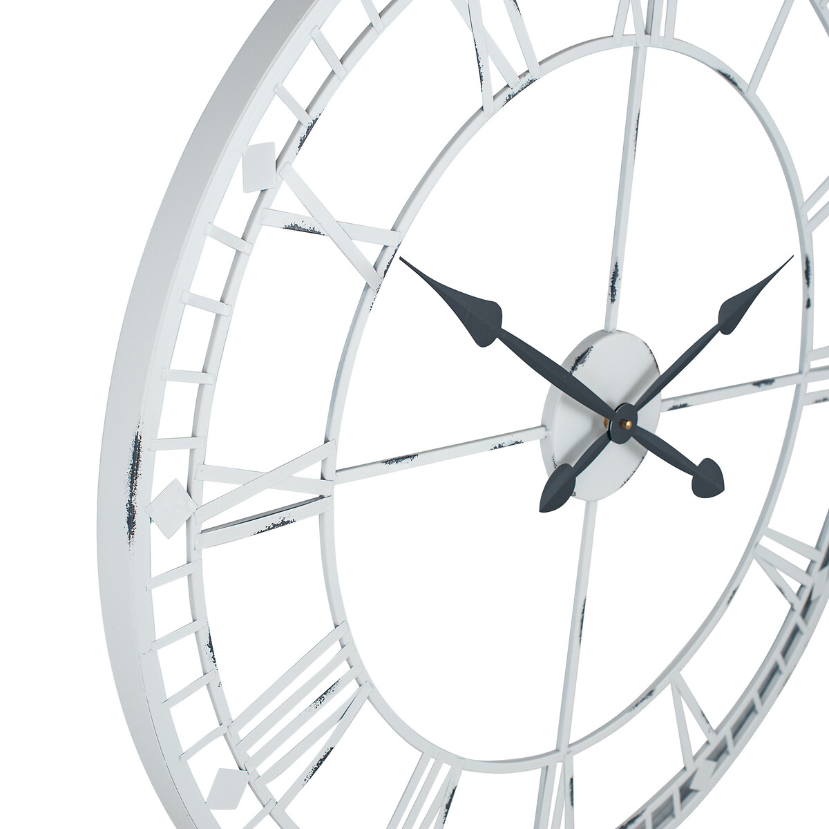 80cm Soft Grey Metal Round Wall Clock grey, ÉDITÉ