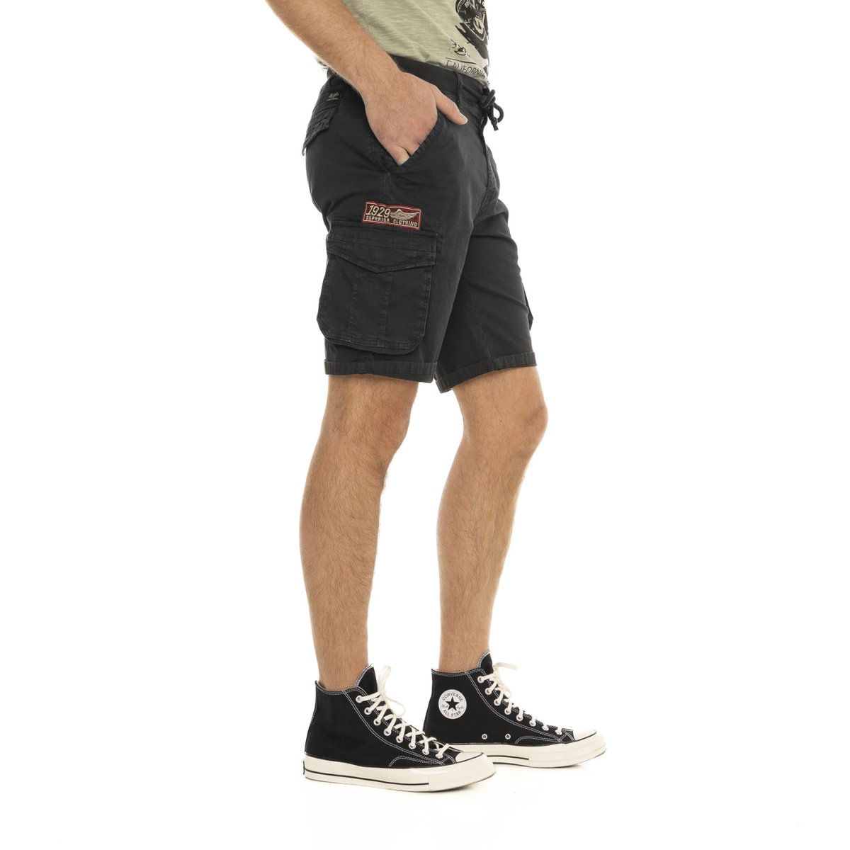 Bermuda en coton PISTON noir, VON DUTCH
