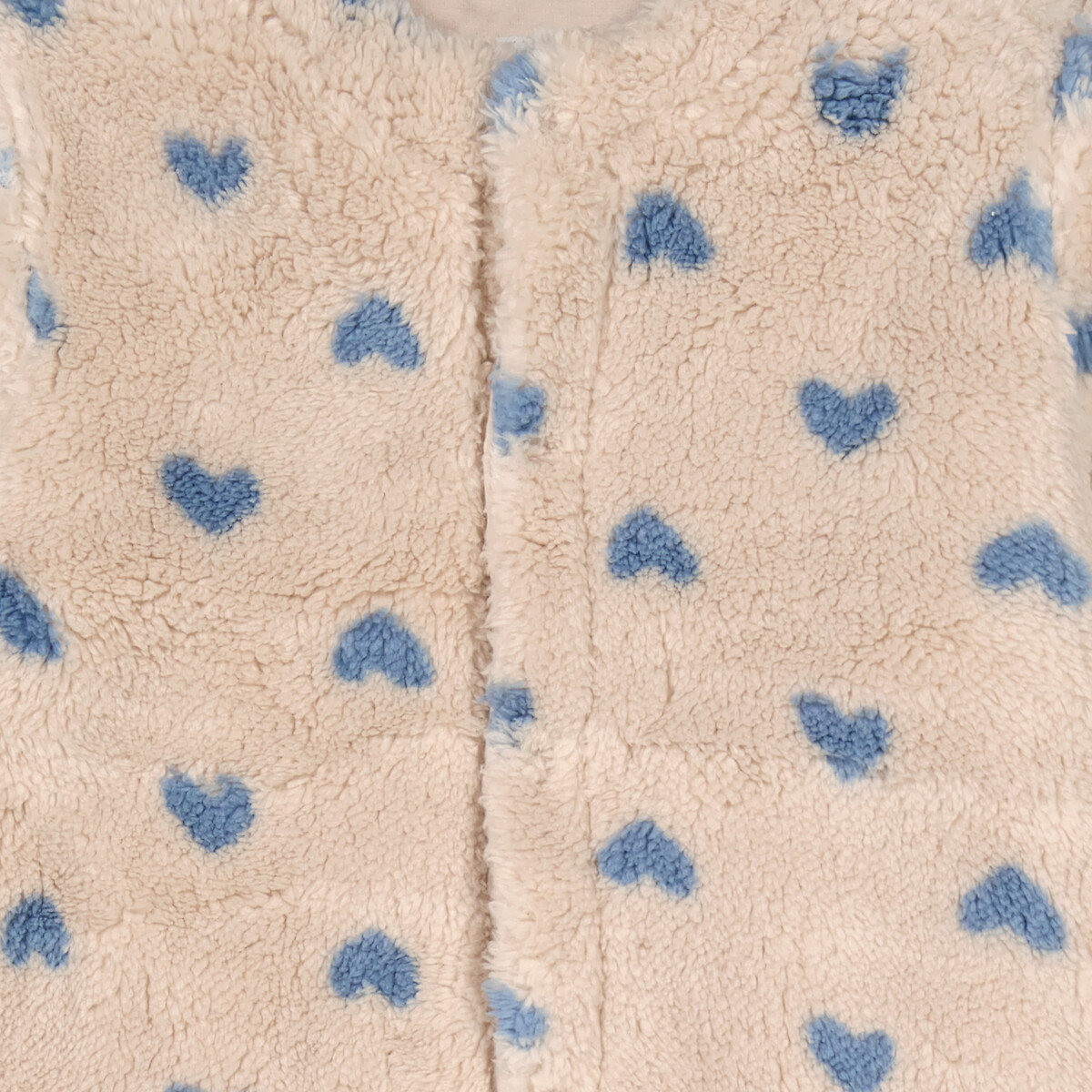 Surpyjama en polaire, motif coeurs beige, LA REDOUTE COLLECTIONS