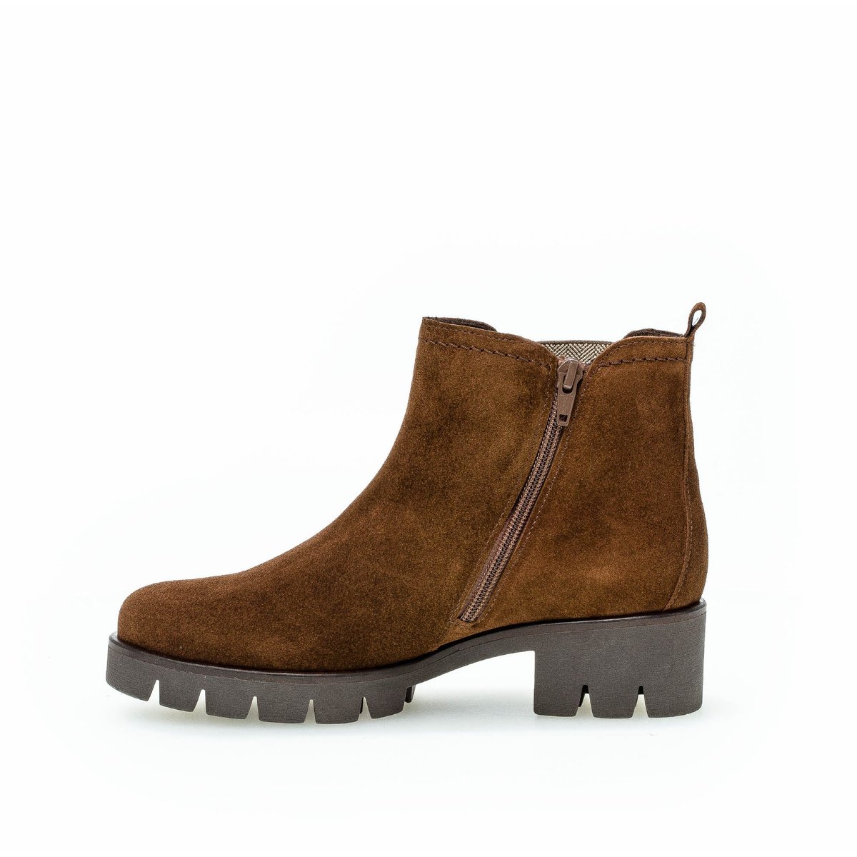 Bottines en cuir à talon décroché marron, GABOR