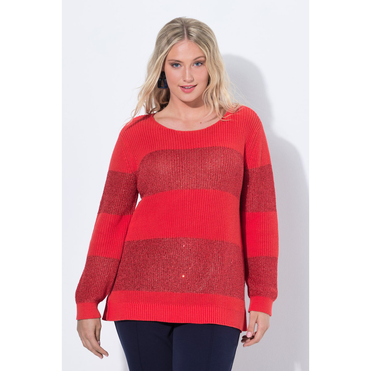 Pull à encolure bateau rouge poivron, ULLA POPKEN