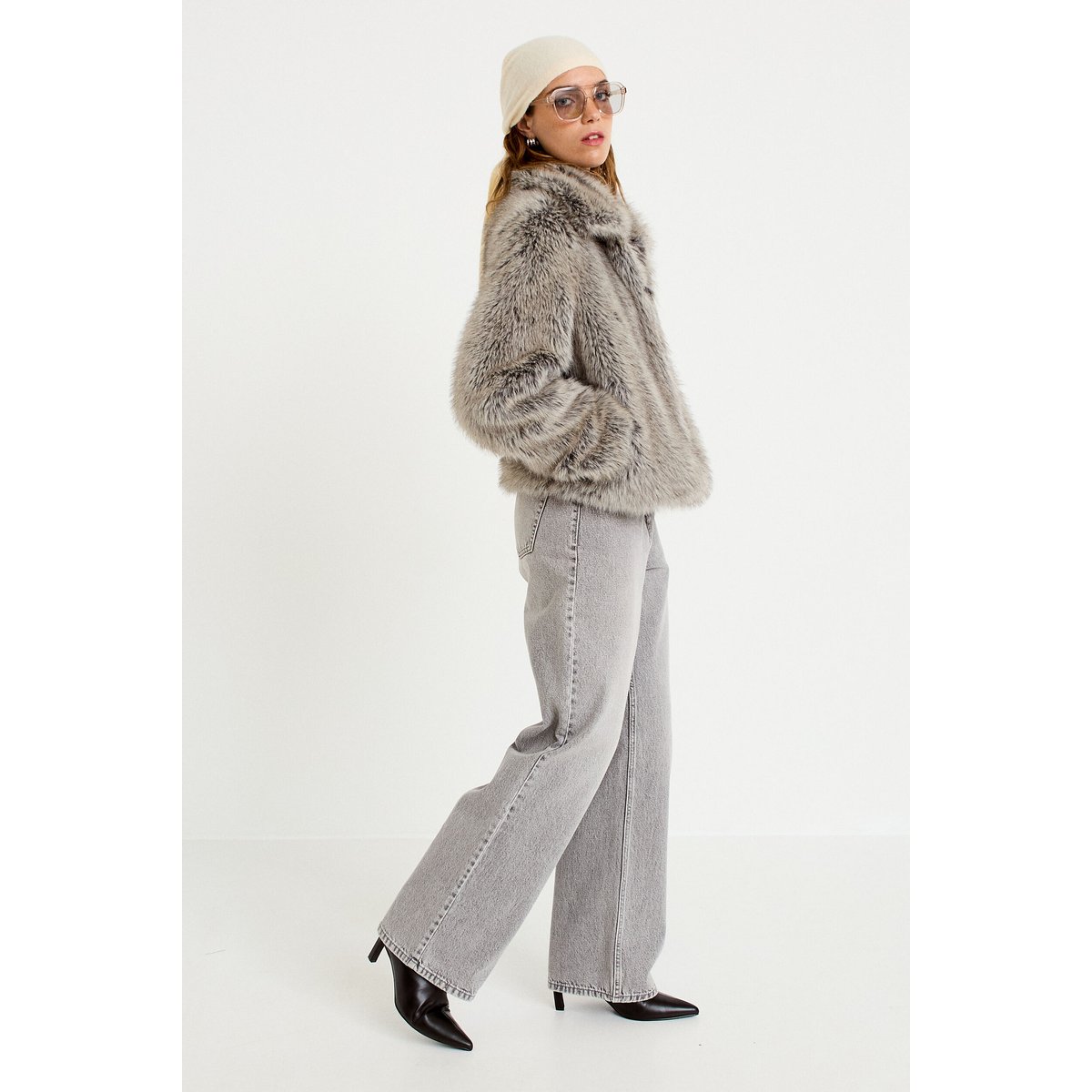 Veste courte gris clair, CACHE CACHE