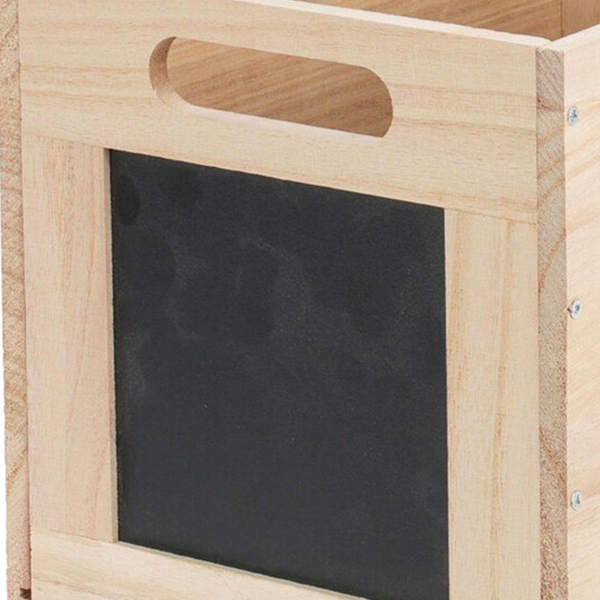 Panier de rangement avec craie 30x20x20cm bois, WADIGA