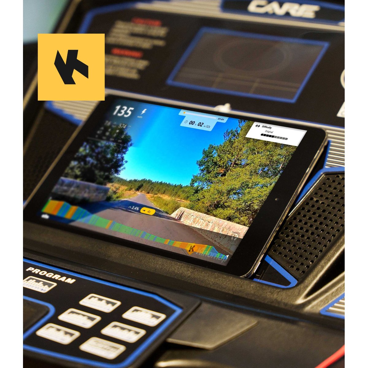 Tapis de course connecté - 16km/h - CARE - CT-705-3 - KINOMAP noir, CARE FITNESS