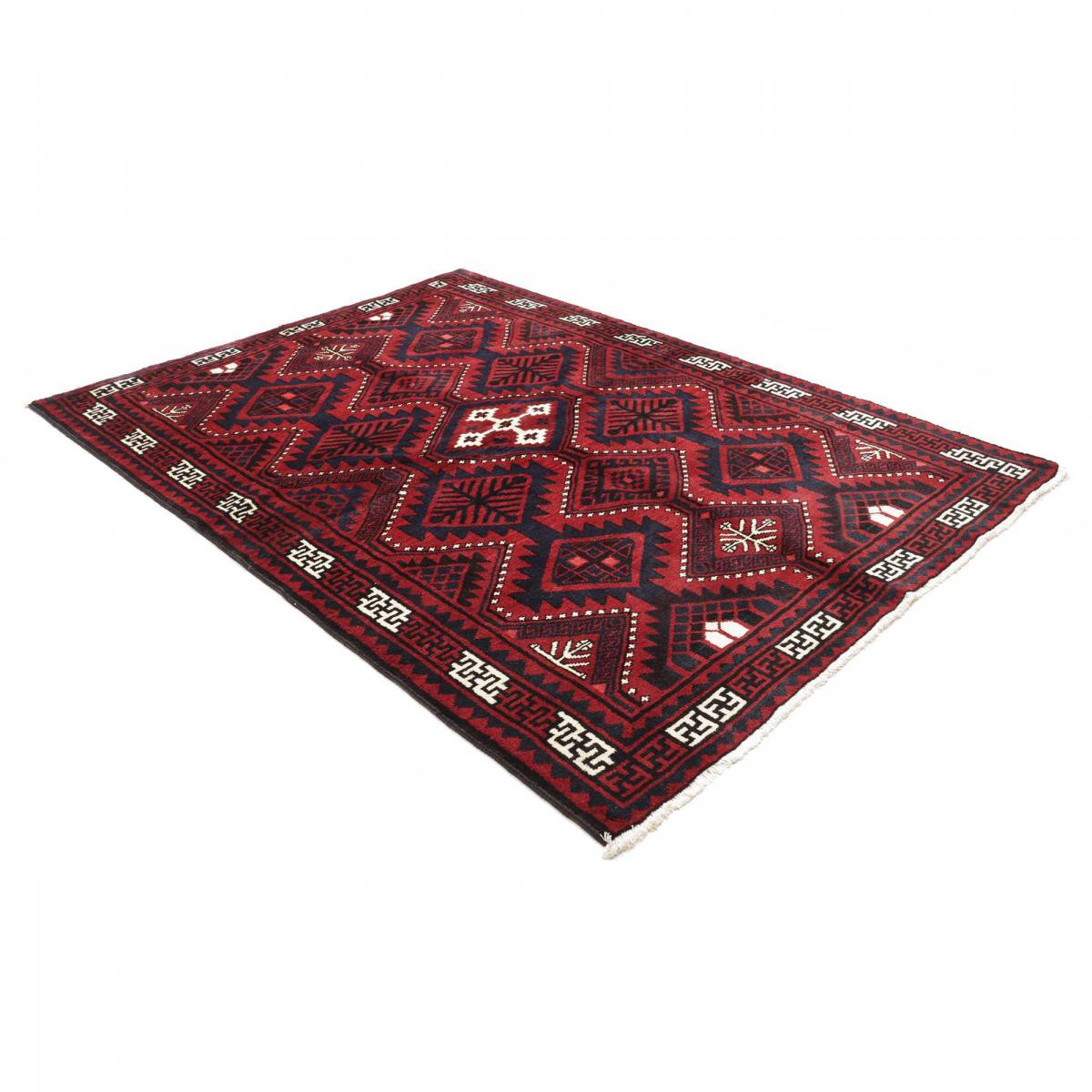 Tapis d'orient, motif oriental authentique noué main, LORI 7 rouge, crème, noir, UN AMOUR DE TAPIS