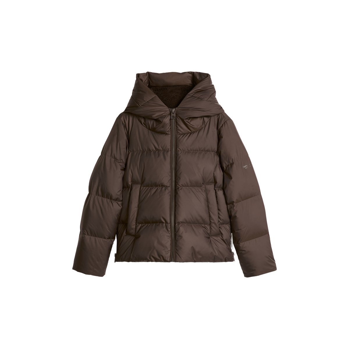 Doudoune matelassée à capuche, coupe classique avec une surface hydrofuge marron, MARC O'POLO