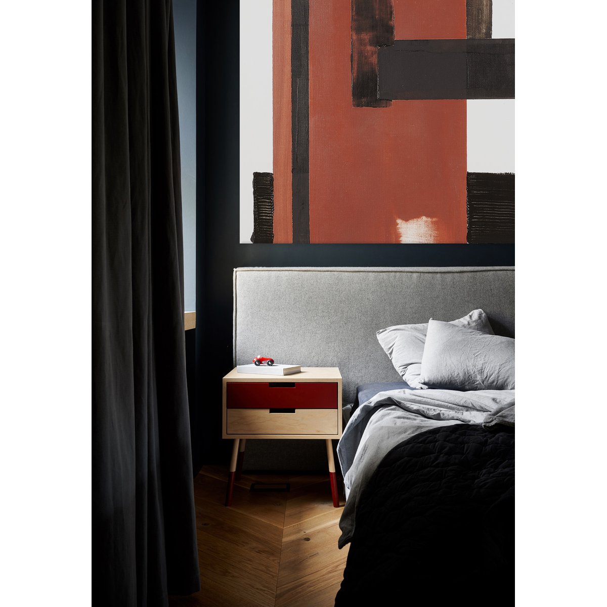Tableau archit rouge en toile imprimée, 200x110 cm rouge, ACTE DECO
