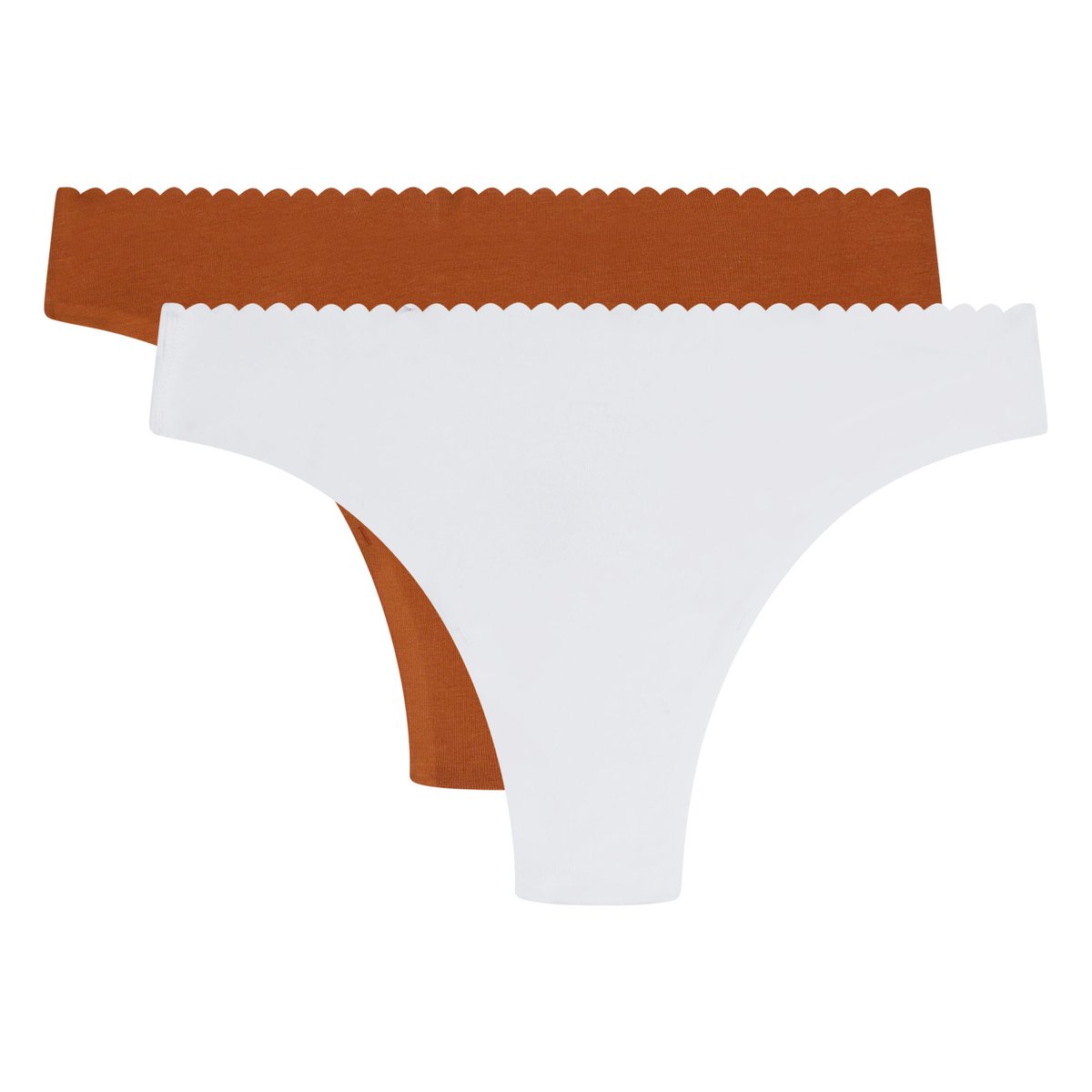 Lot de 2 tangas coton Body Touch Easy blanc, DIM