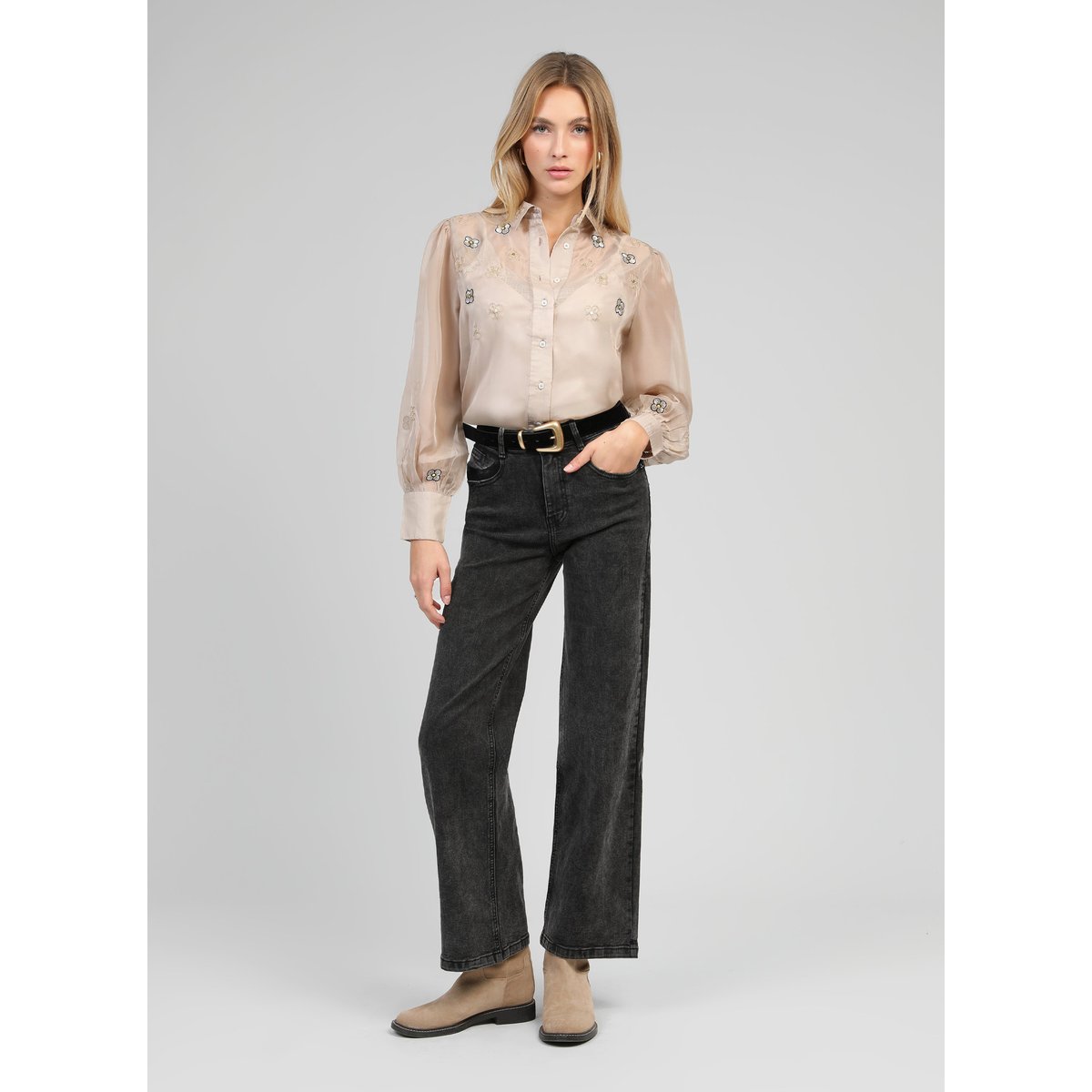 Chemise SANTONA taupe, AN'GE