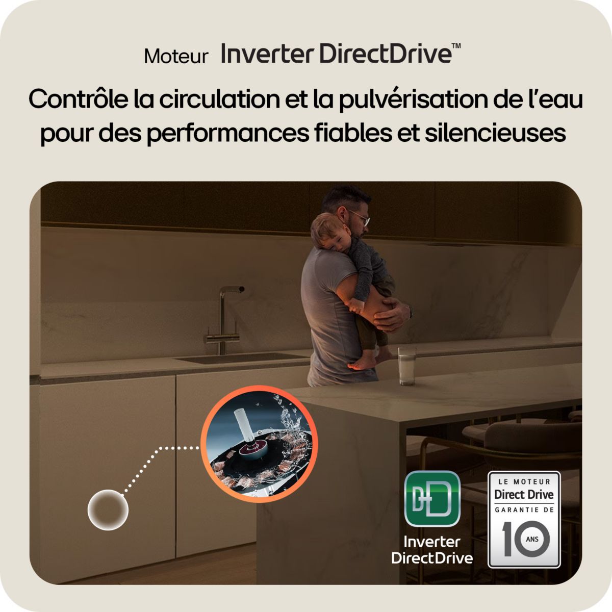 Lave vaisselle encastrable DB476TXS TrueSteam couleur unique, LG