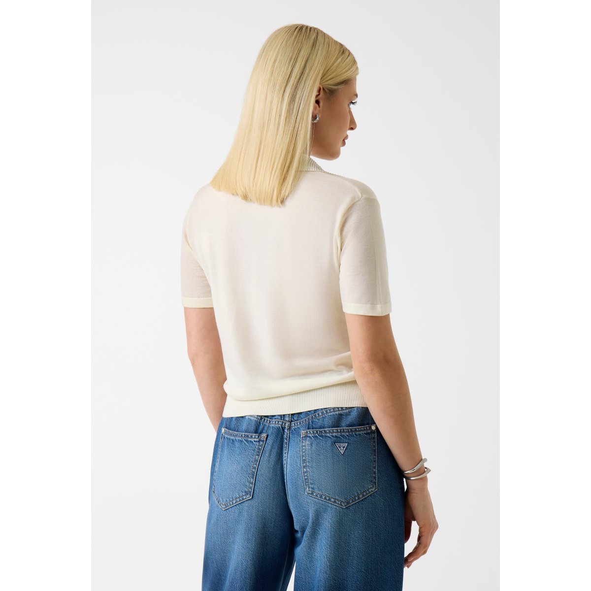 Polo Avec Strass blanc, GUESS