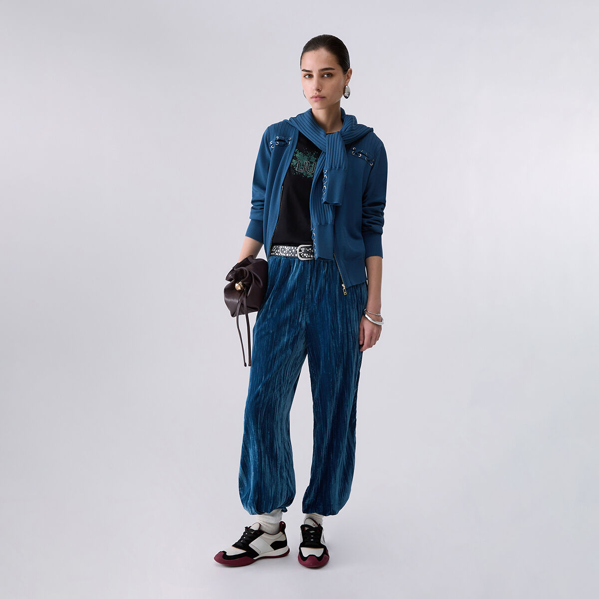 Cardigan avec Lacets bleu, LIU JO
