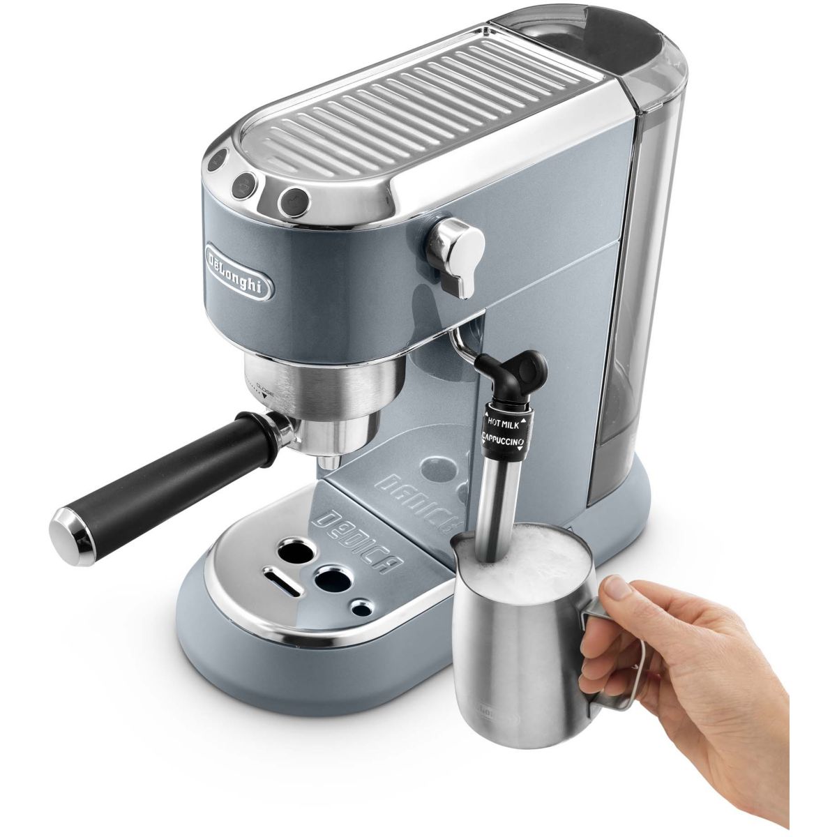 Machine à expresso Dedica Arte EC785.AE bleu + kit barista bleu, DELONGHI