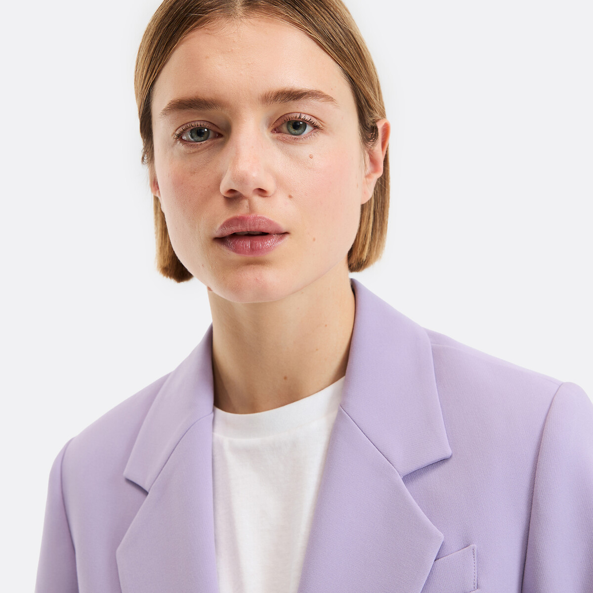 Blazer coupe droite, simple boutonnage violet parme, LA REDOUTE COLLECTIONS