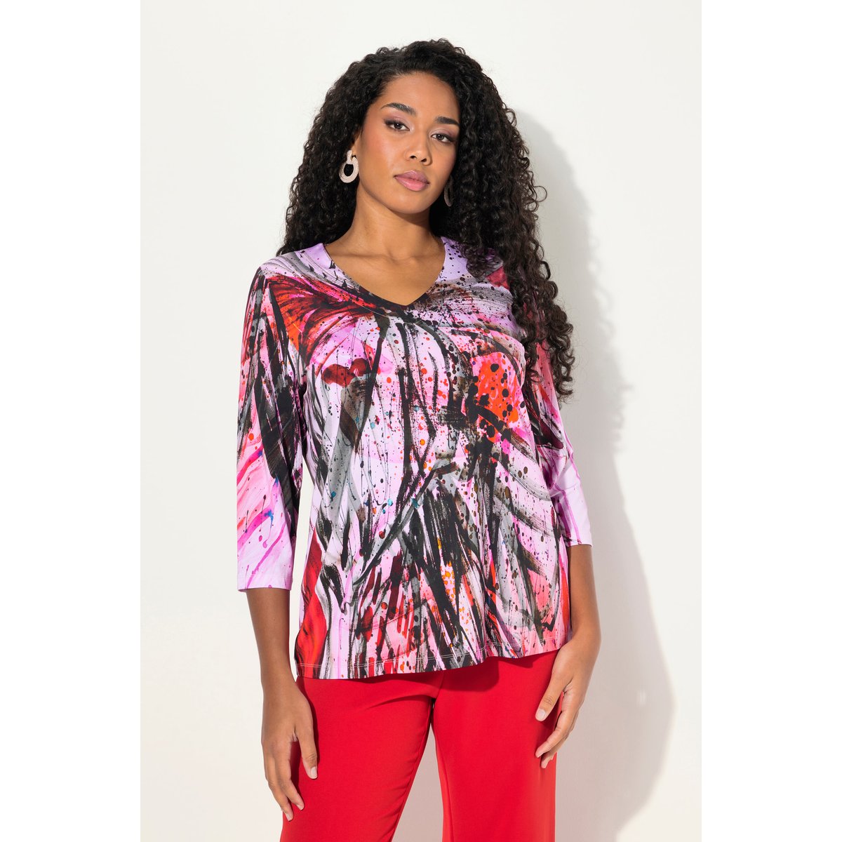T-shirt long au tombé fluide salsa, ULLA POPKEN