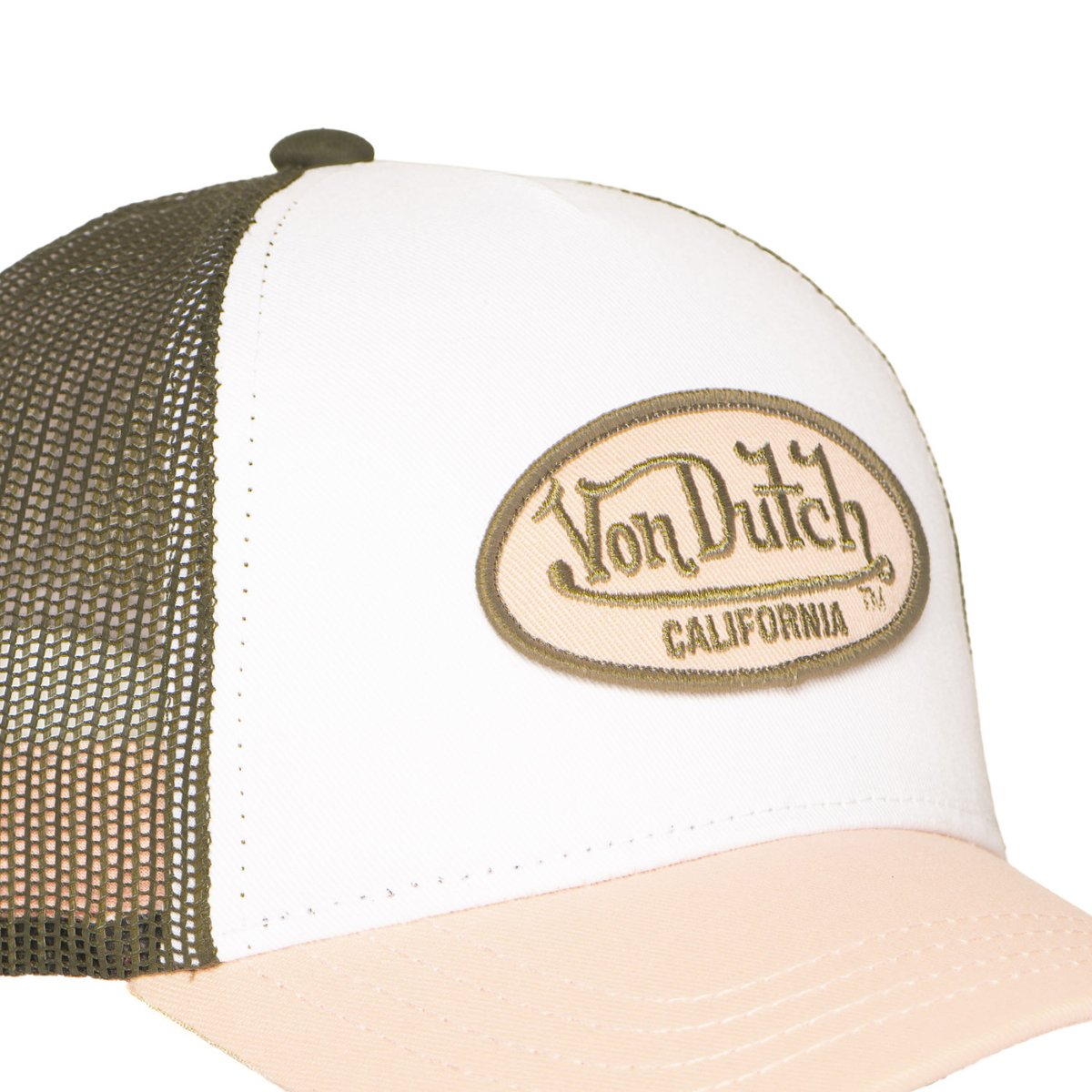 Casquette trucker BASIC - Junior kaki/blanc/rose, VON DUTCH