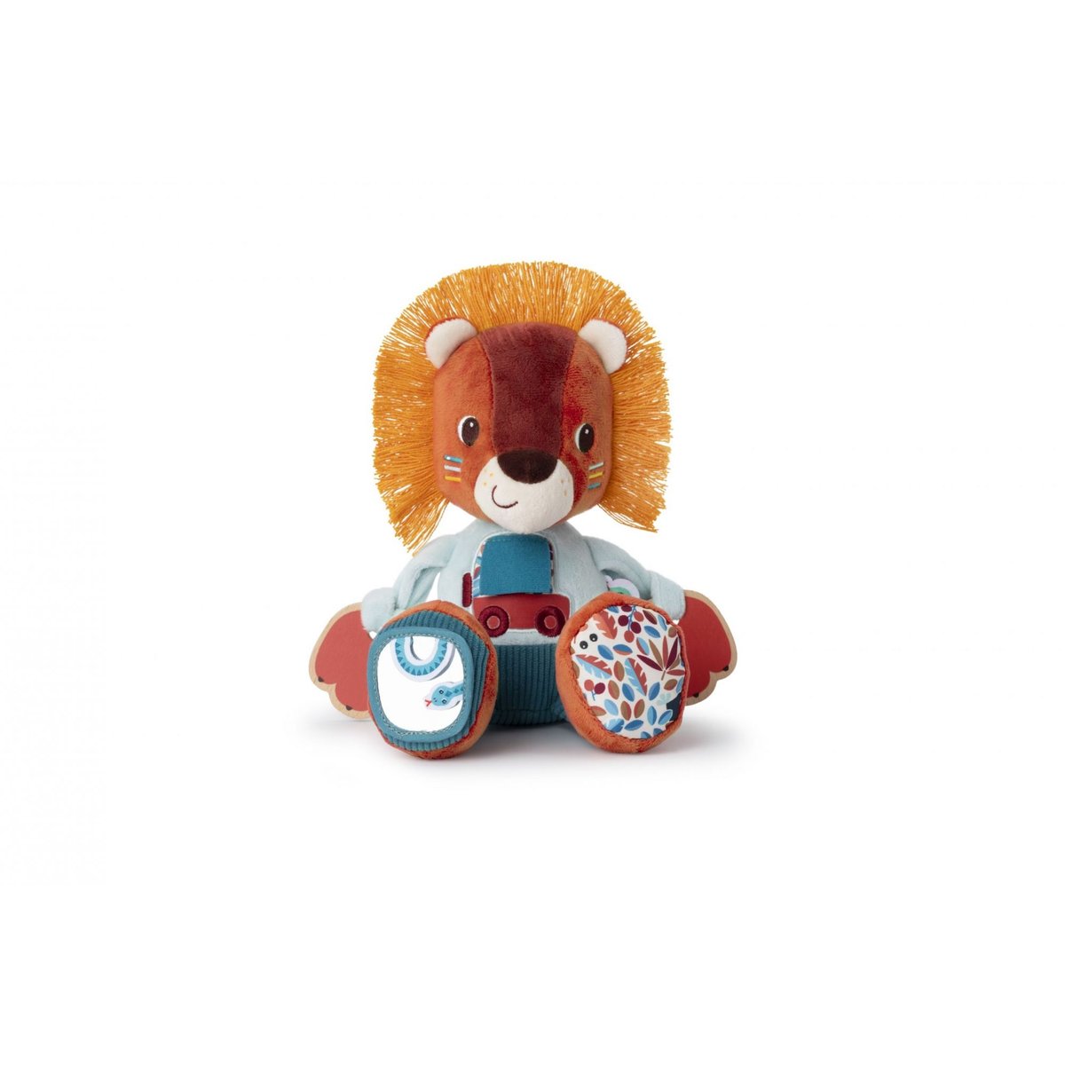 Peluche multi-activités Jack le lion couleur unique, LILLIPUTIENS