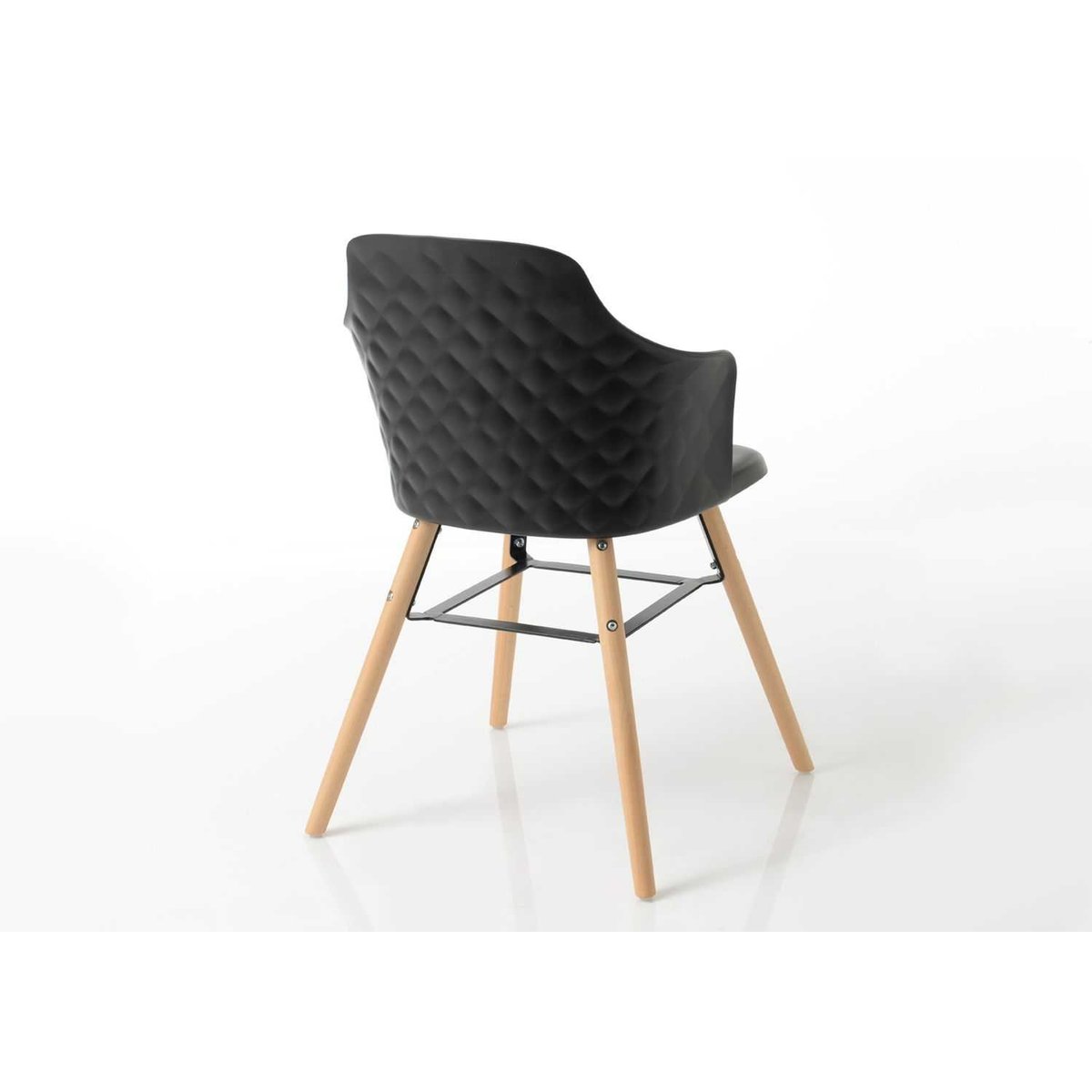 Lot de 2 chaises design en polypropylène avec pieds en bois NIELS noir, TOILINUX