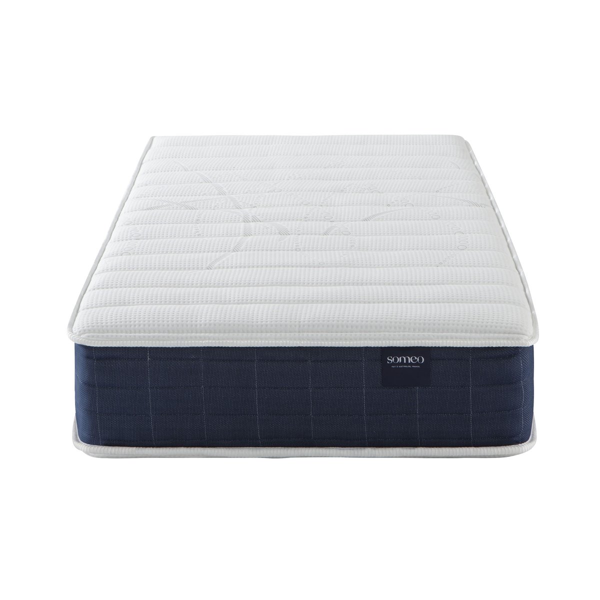 Ensemble matelas ressorts, sommier et pieds Rêve 400 blanc, SOMEO