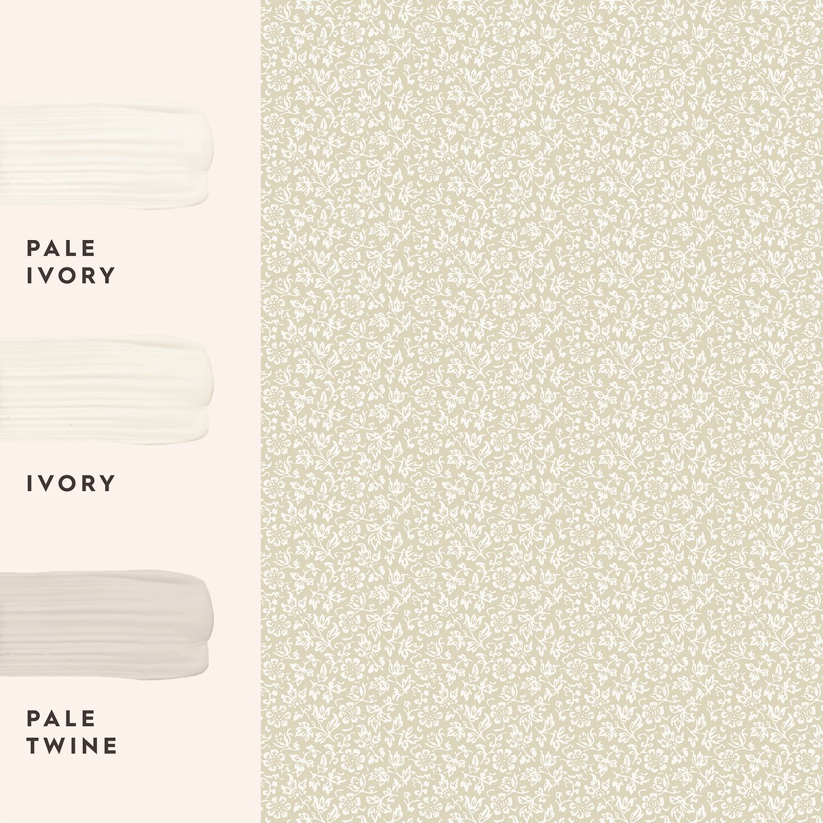 Papier peint multitude de fleurs Alyssum beige doux, blanc, LAURA ASHLEY