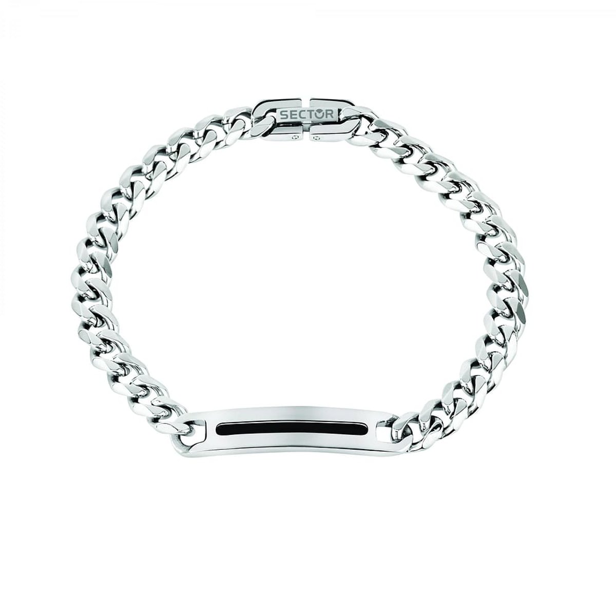 Bracelets en Acier/email et Email argent et noir, SECTOR
