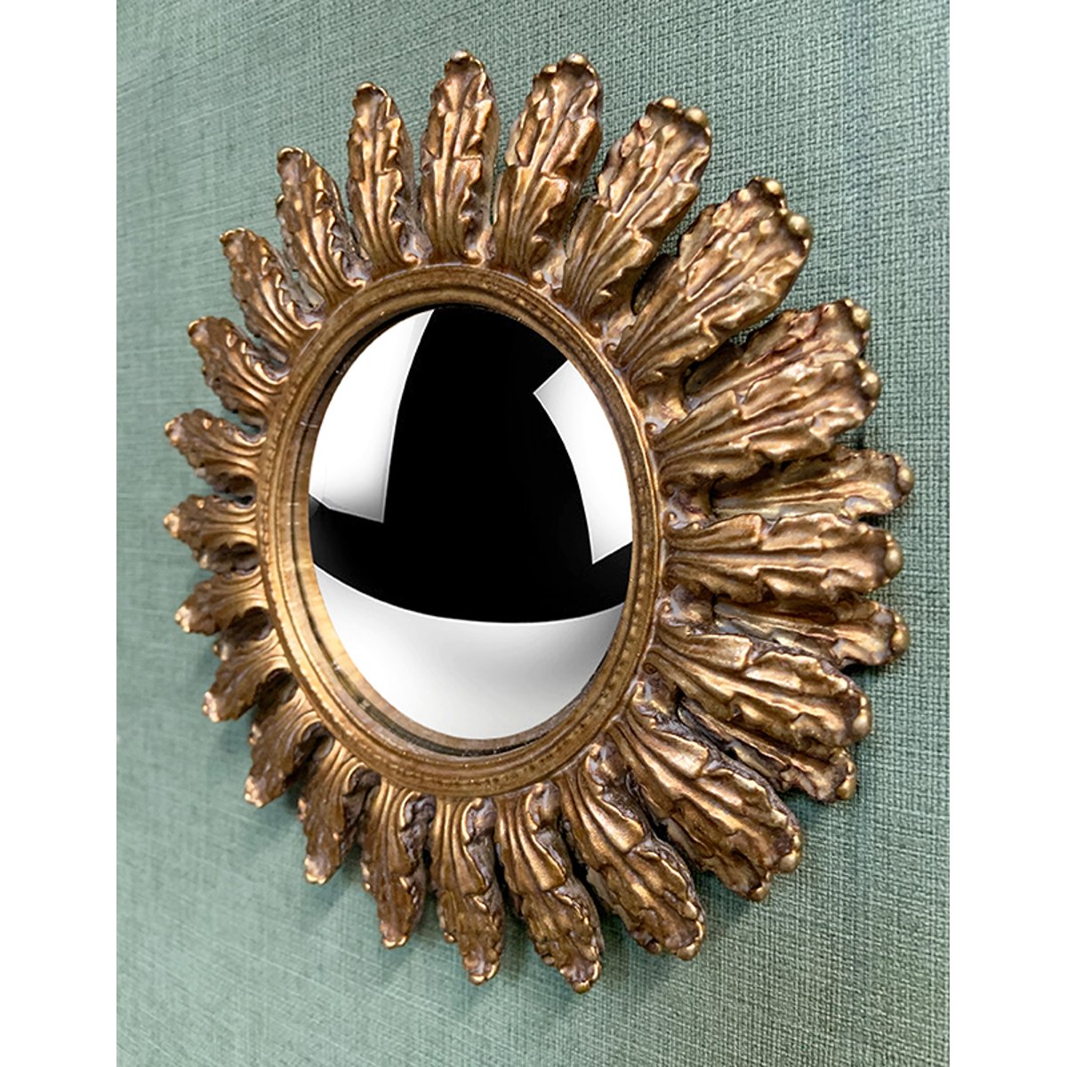 Miroir convexe pétales 19.5cm or, EMDE