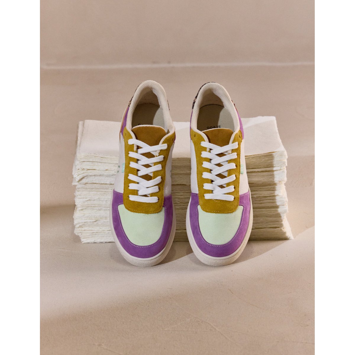 Baskets basses MARIE lilas pistache citron, ODAJE