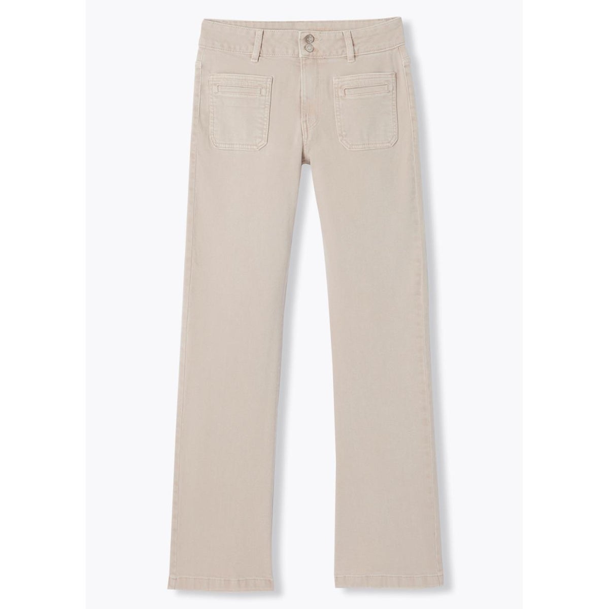 EUGENE pantalon bootcut toile beige, PROMOD