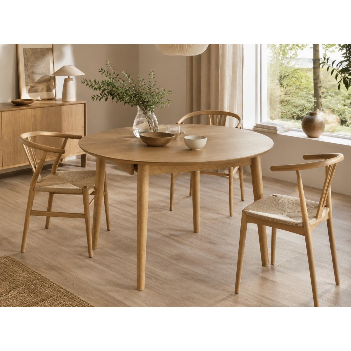 Table ronde extensible - TIVOLI chêne clair, MATHI DESIGN