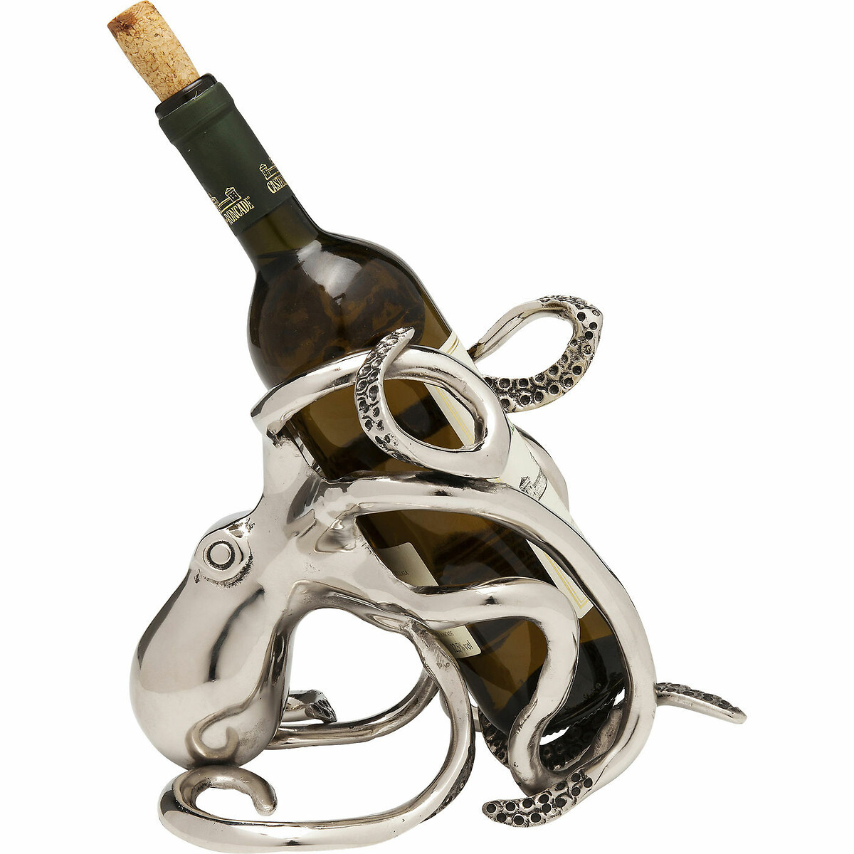 Flaschenhalter Octopus silberfarben, KARE DESIGN