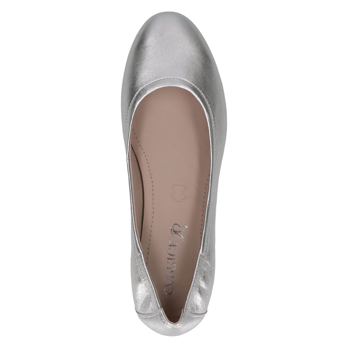 Ballerine en cuir argent combiné, CAPRICE