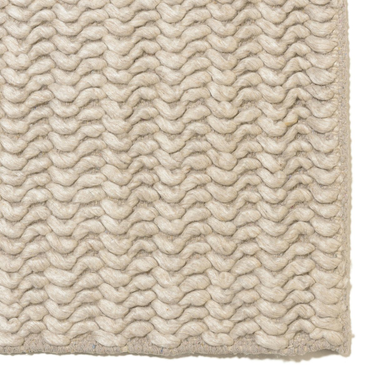 Tapis rectangulaire 200 x 290 cm laine tissée beige beige, PIER IMPORT