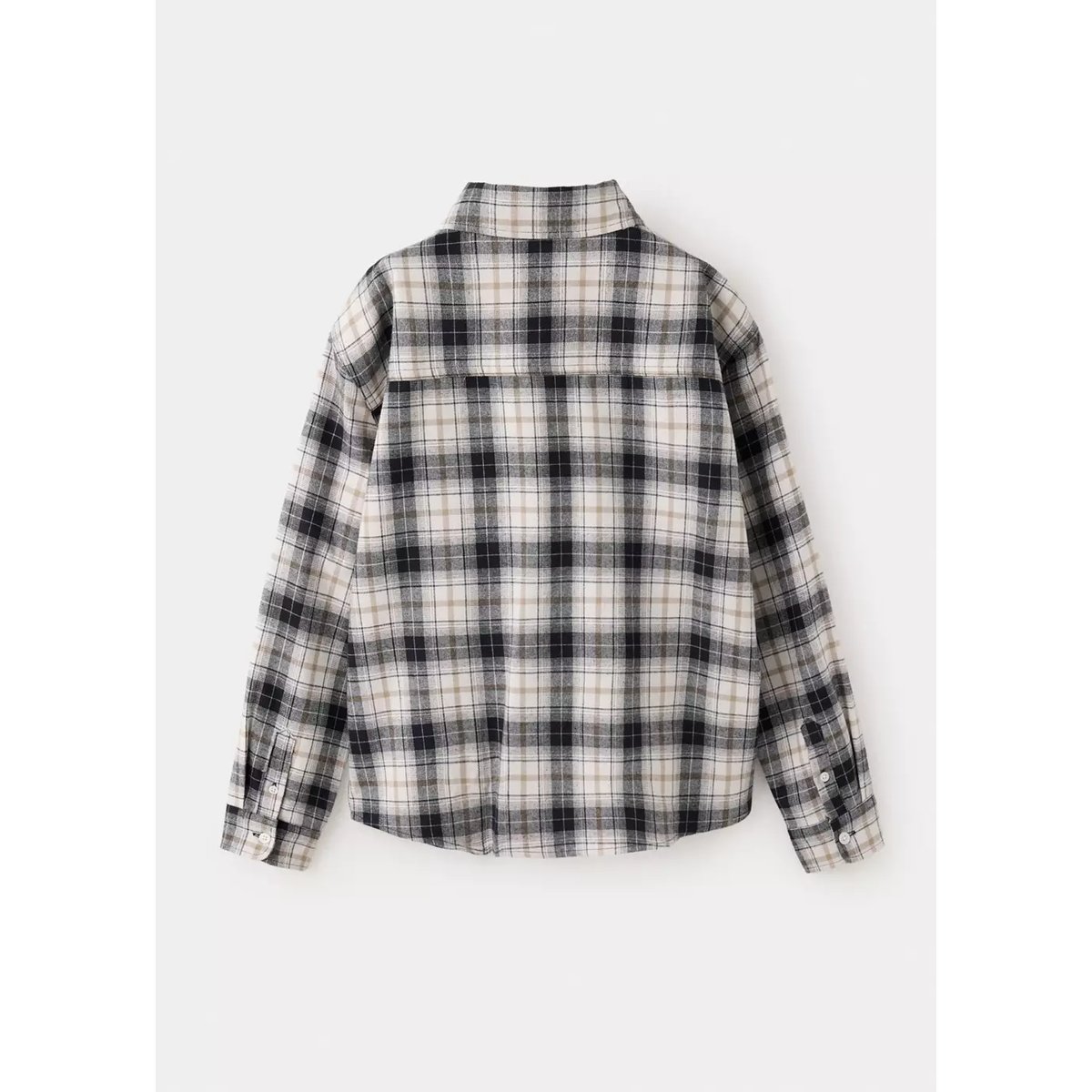 Chemise flanelle à carreaux gris anthracite, MANGO KIDS