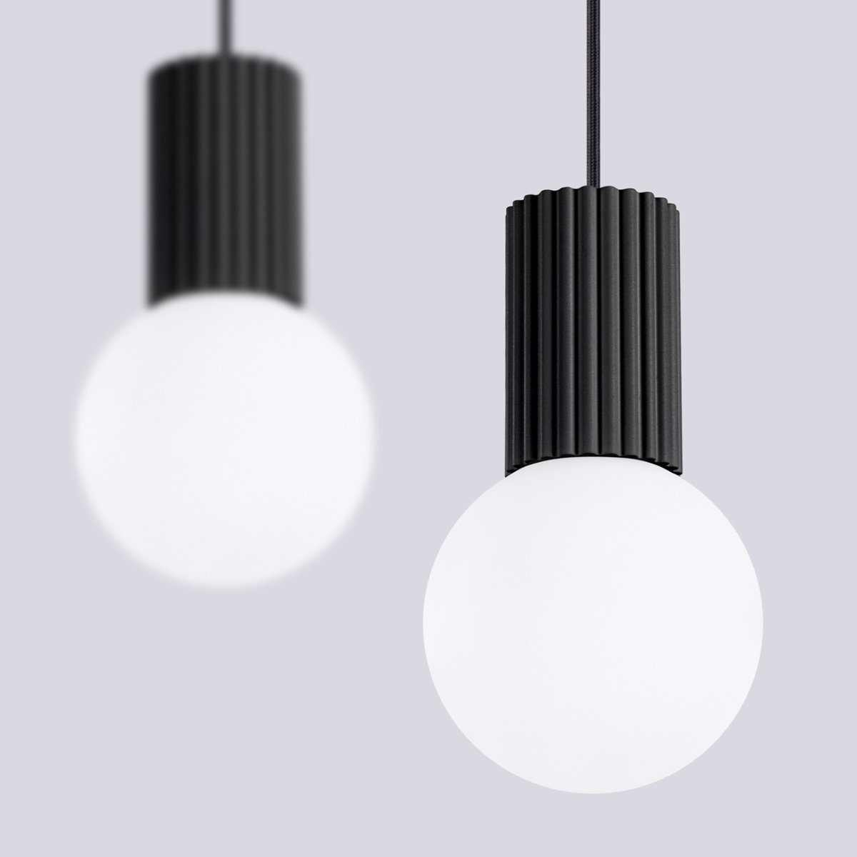 Suspension Aluminium Noir G9 2 Halo noir, EDEN