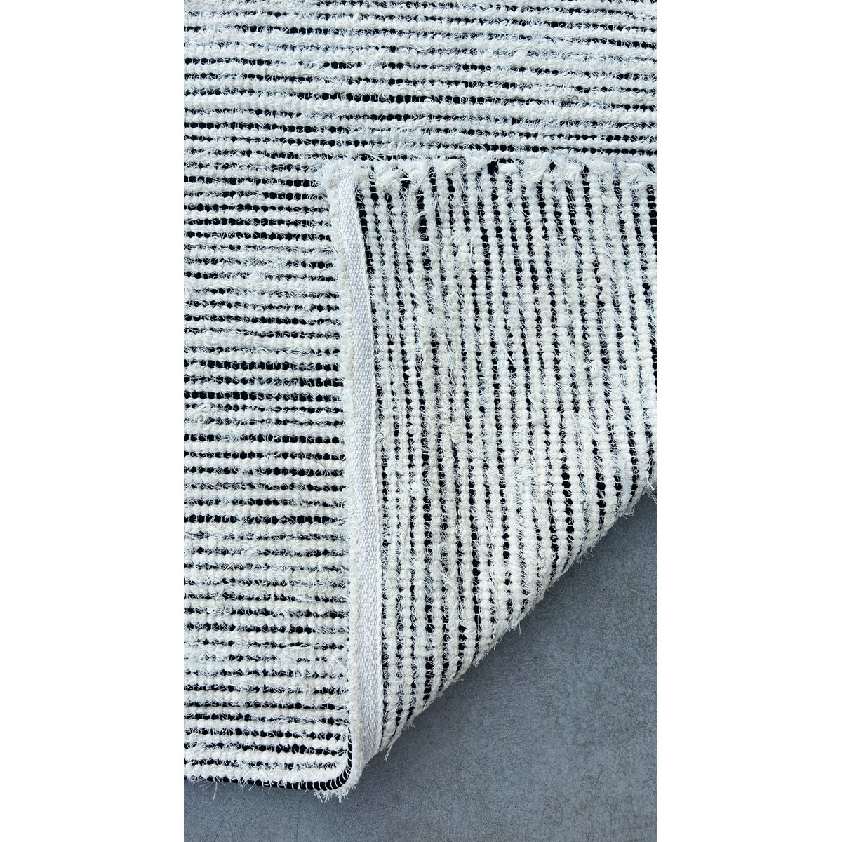 Tapis en coton recyclé tissé à la main BARTOLO gris minéral, AFK LIVING
