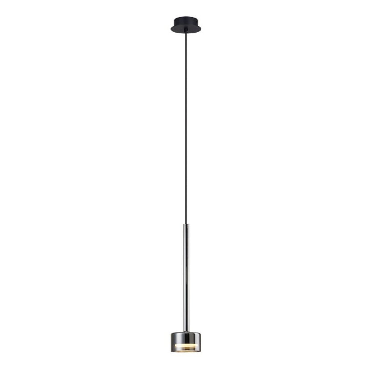 Suspension Led 1 Lampe Tonic verre Chrome chrome, MILLUMINE