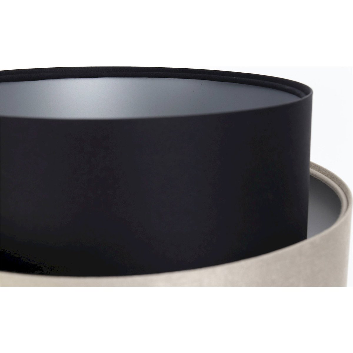 Lampe à poser ronde en métal, DUO ELÉGANT noir satin et beige champagne, BPS KONCEPT