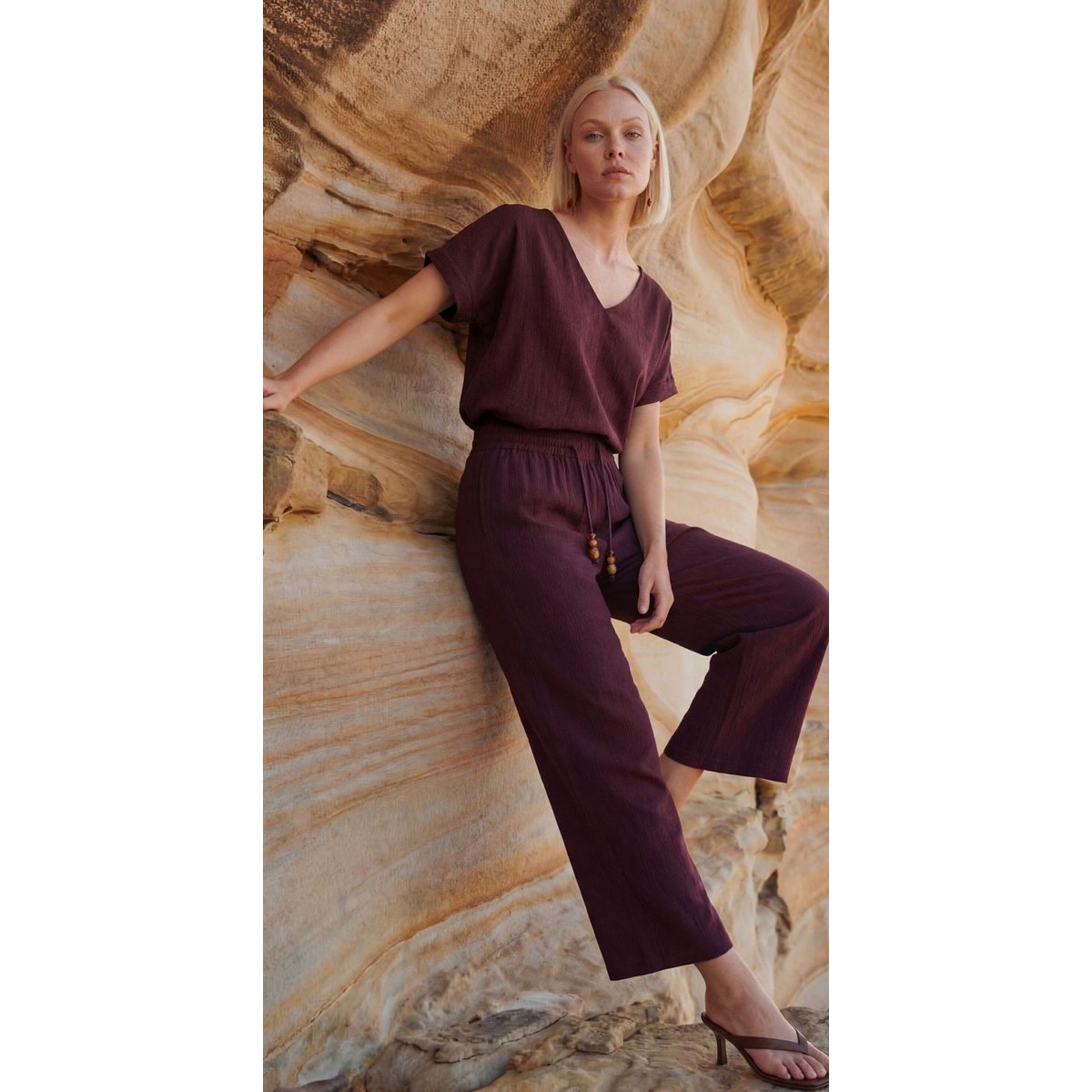 Blouse casual sans manches chocolate plum, ZERO