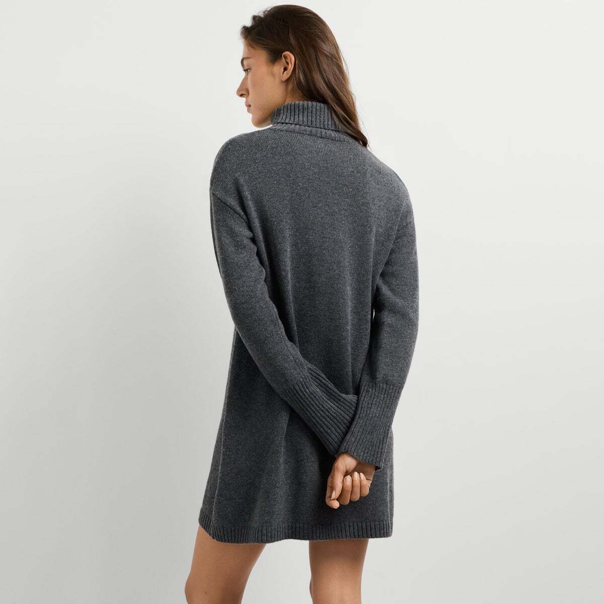 Robe Courte En Maille gris foncé chine, PEPE JEANS