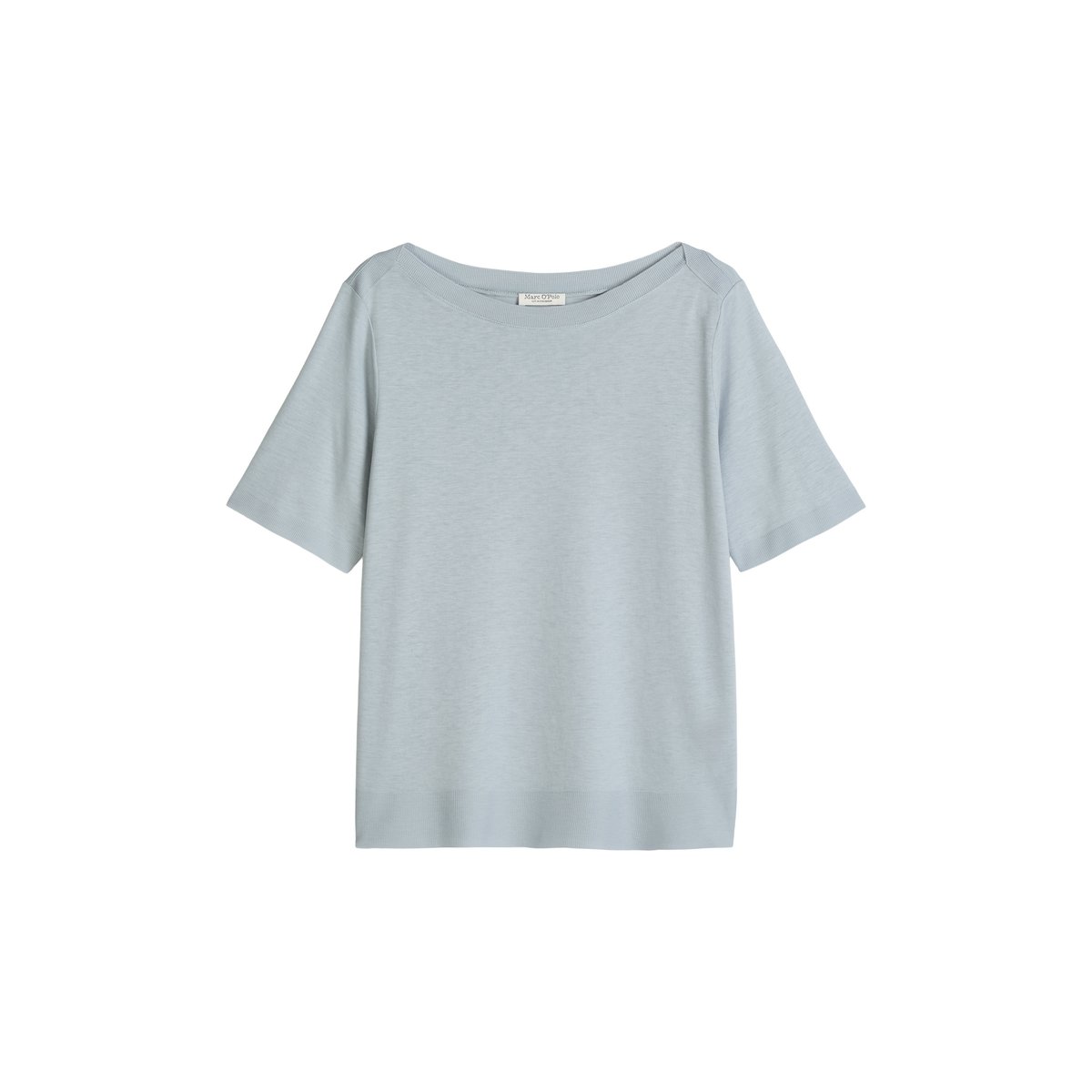 T-shirt de luxe régulier en mélange de TENCEL™ Lyocell et de coton gris, MARC O'POLO