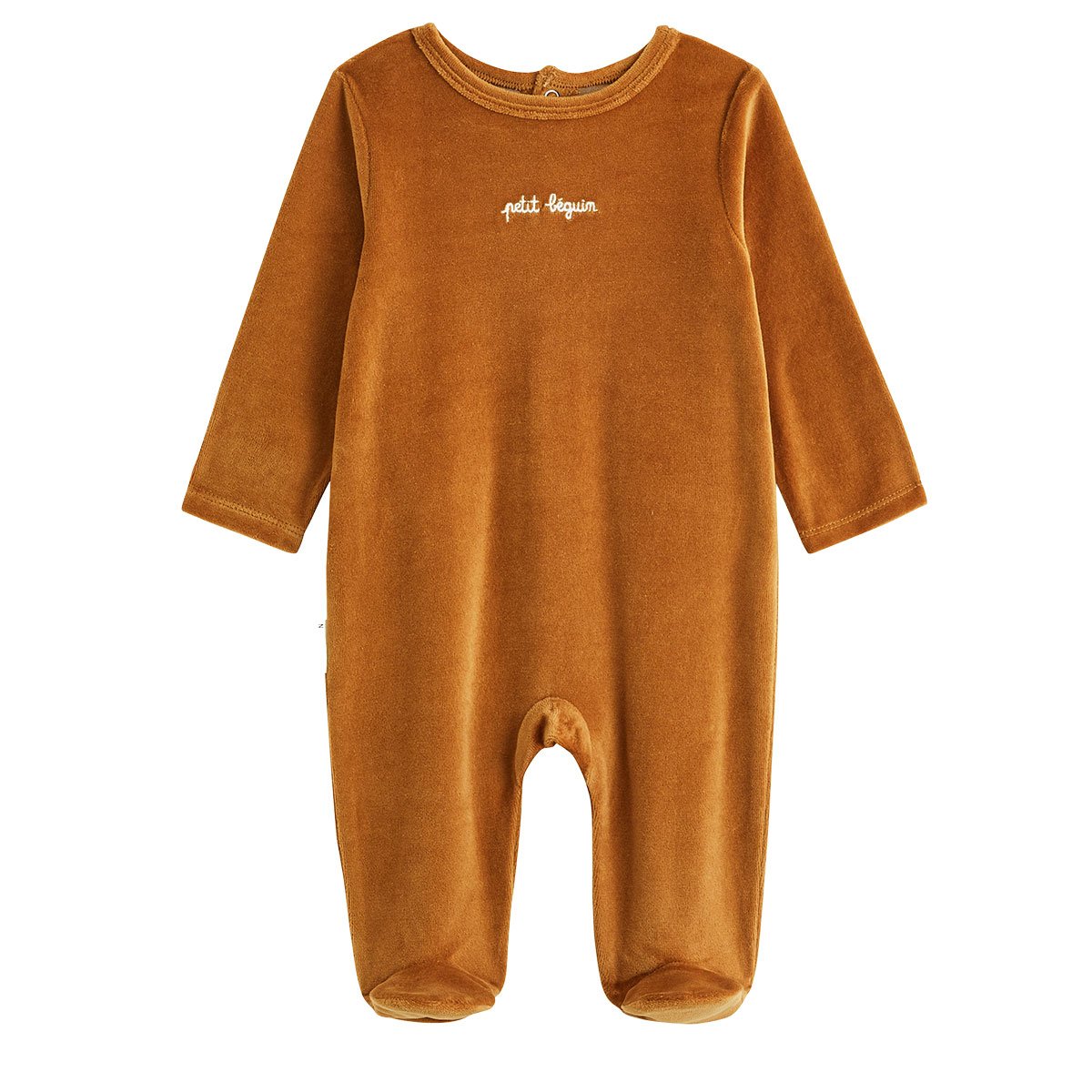 Lot de 2 pyjamas bébé en velours marron, PETIT BEGUIN